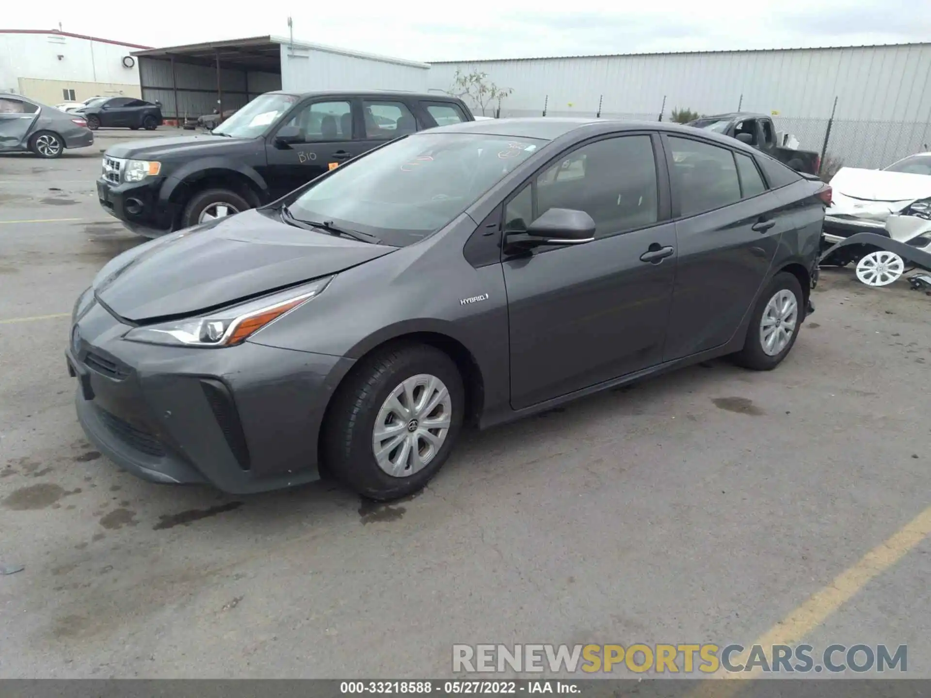 2 Photograph of a damaged car JTDKARFU5K3083804 TOYOTA PRIUS 2019