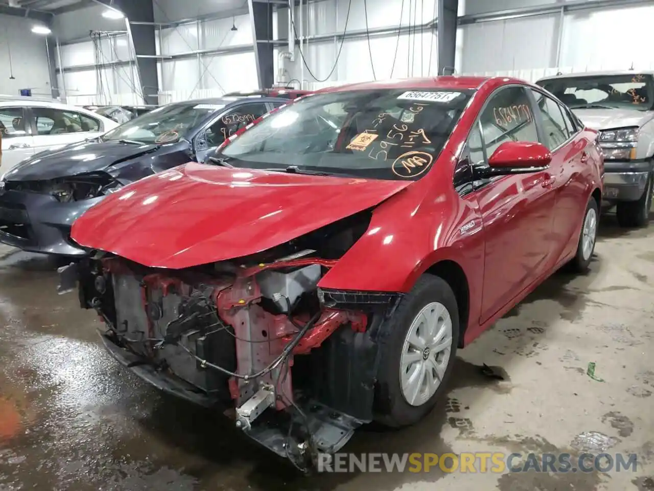 2 Photograph of a damaged car JTDKARFU5K3083981 TOYOTA PRIUS 2019