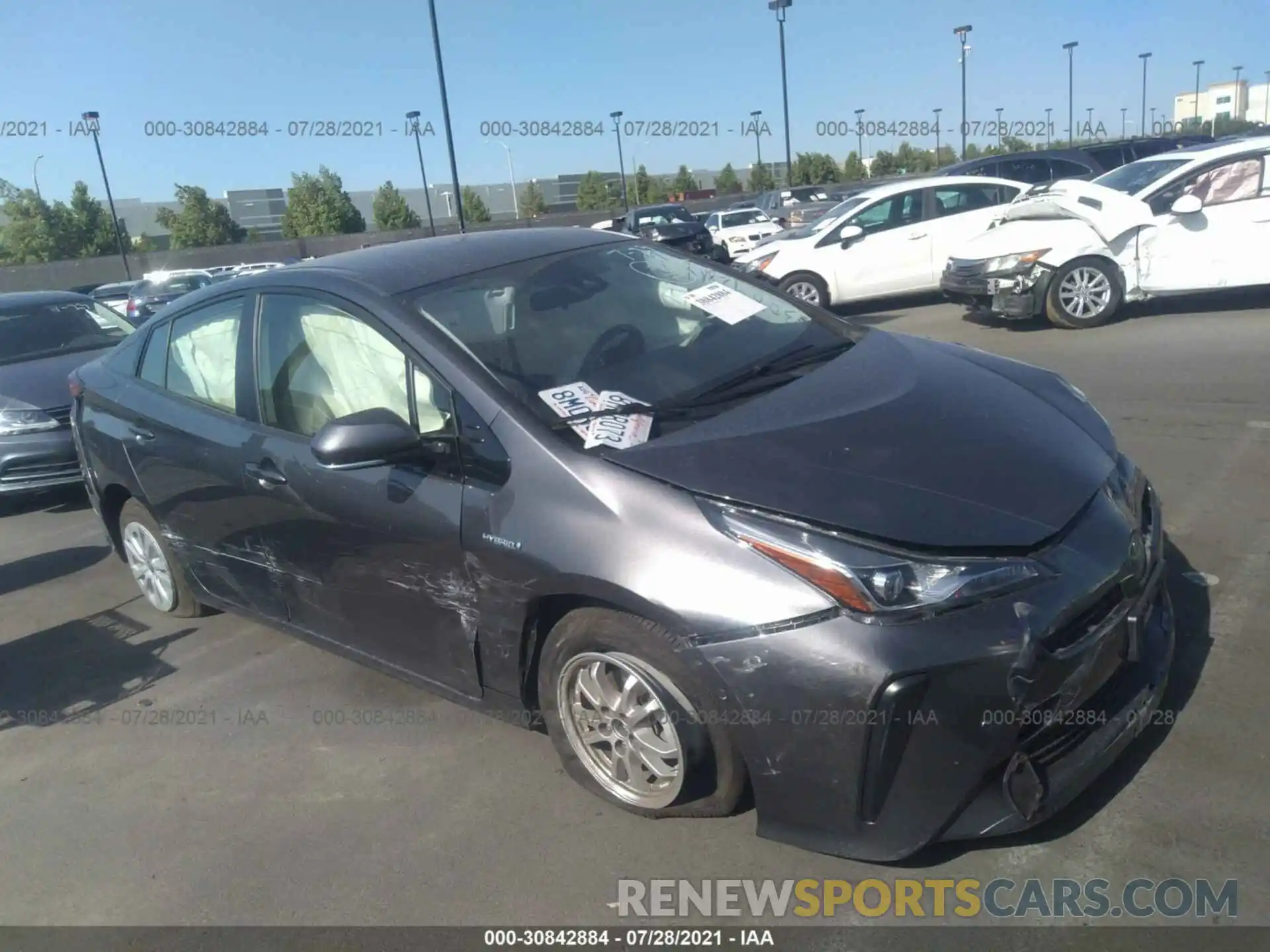 1 Photograph of a damaged car JTDKARFU5K3084841 TOYOTA PRIUS 2019