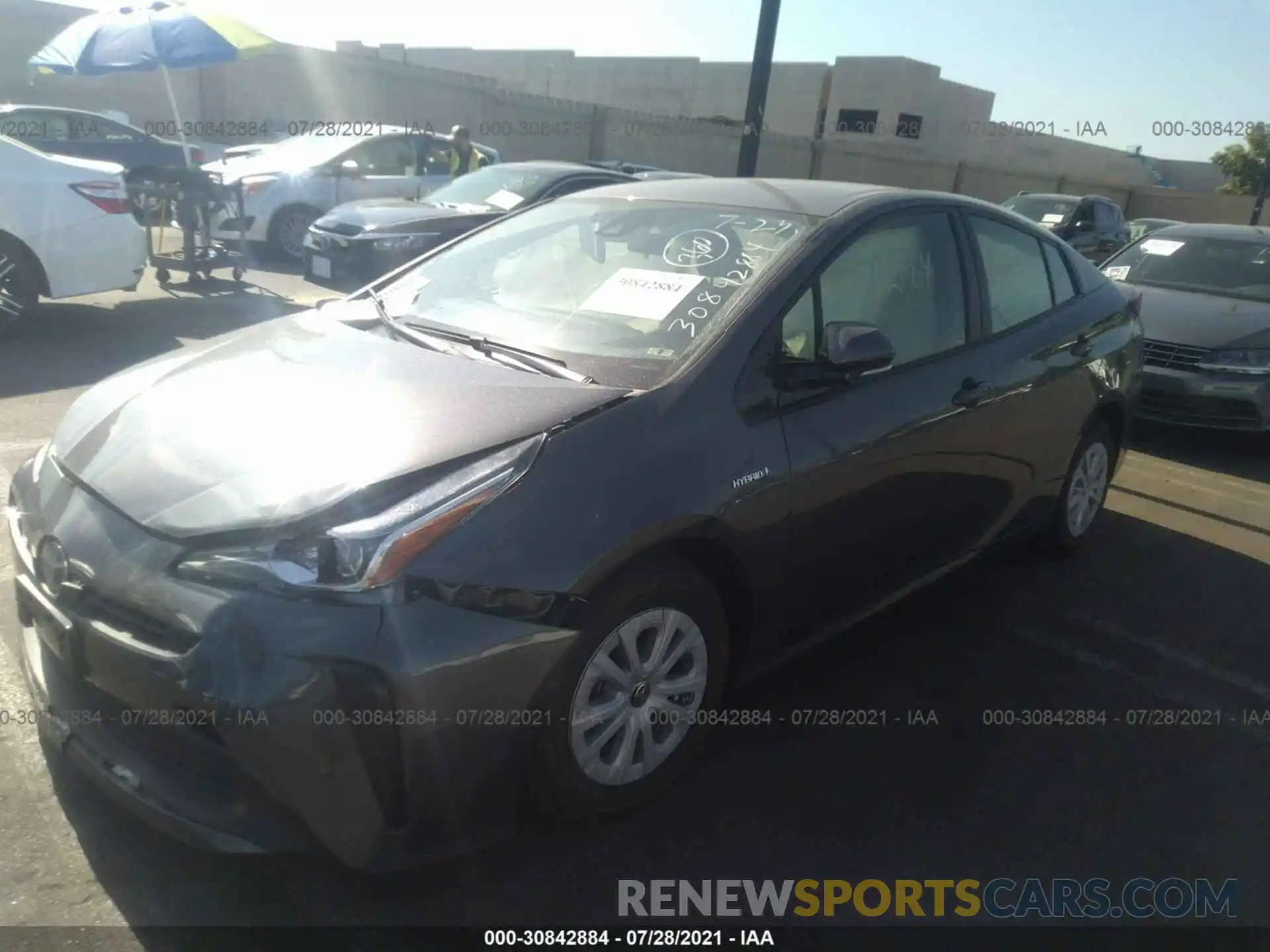 2 Photograph of a damaged car JTDKARFU5K3084841 TOYOTA PRIUS 2019