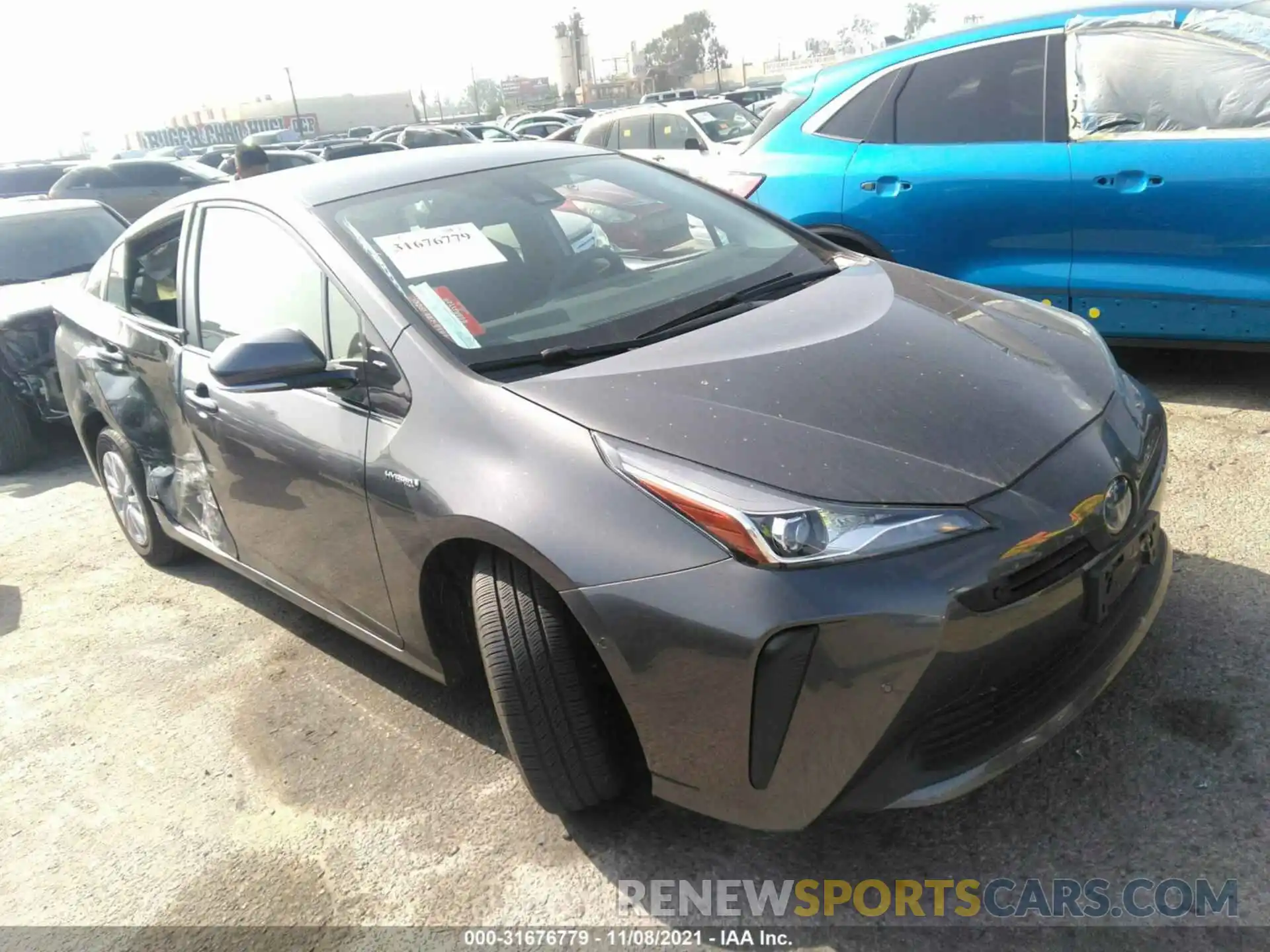 1 Photograph of a damaged car JTDKARFU5K3085178 TOYOTA PRIUS 2019