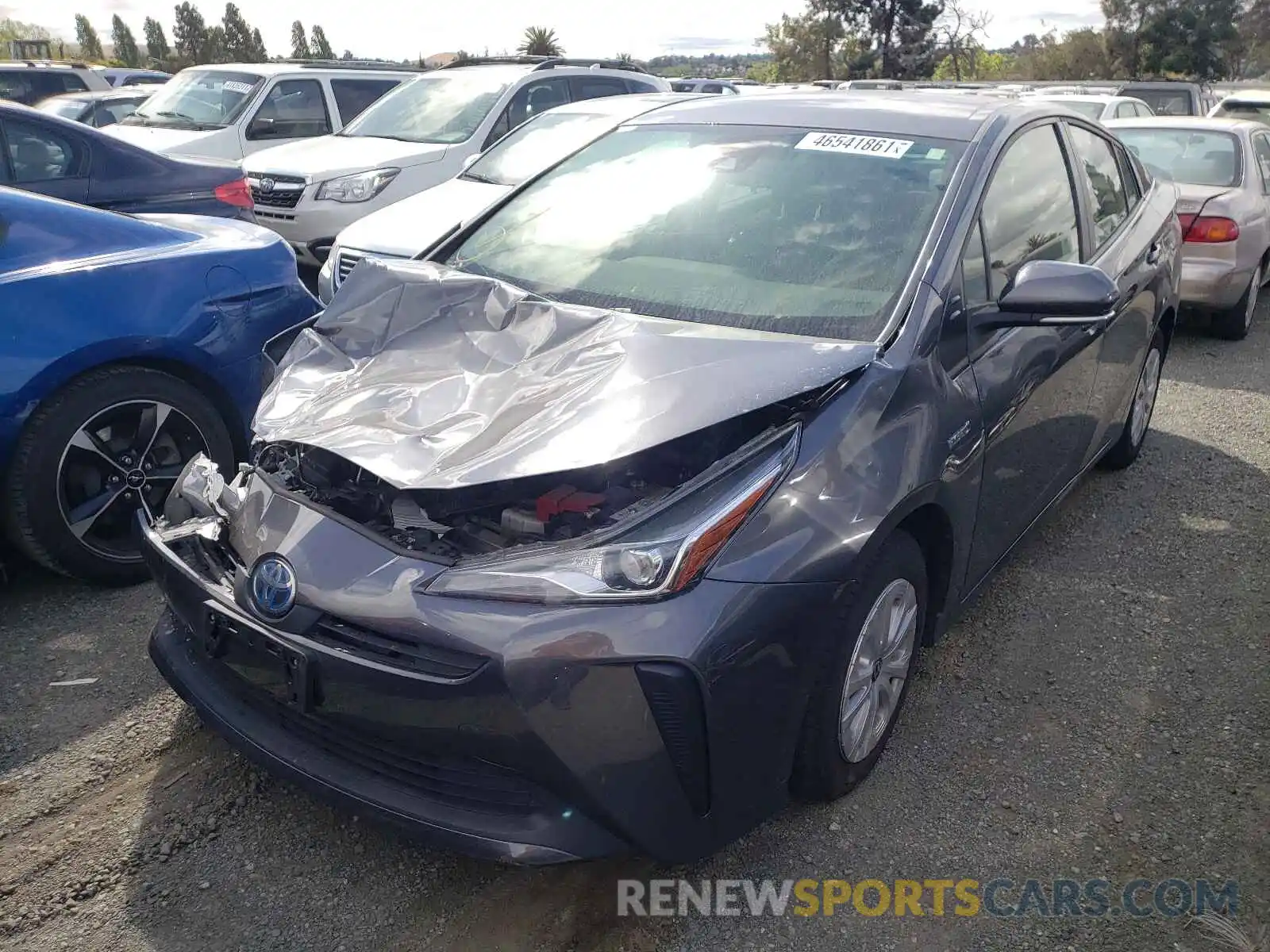 2 Photograph of a damaged car JTDKARFU5K3087996 TOYOTA PRIUS 2019