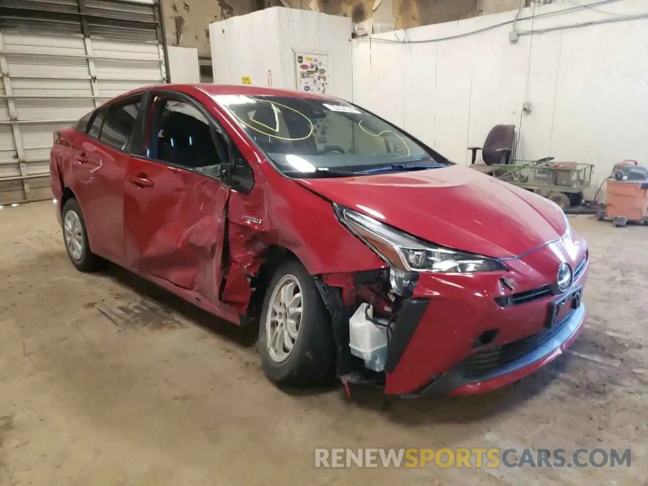 1 Photograph of a damaged car JTDKARFU5K3089182 TOYOTA PRIUS 2019