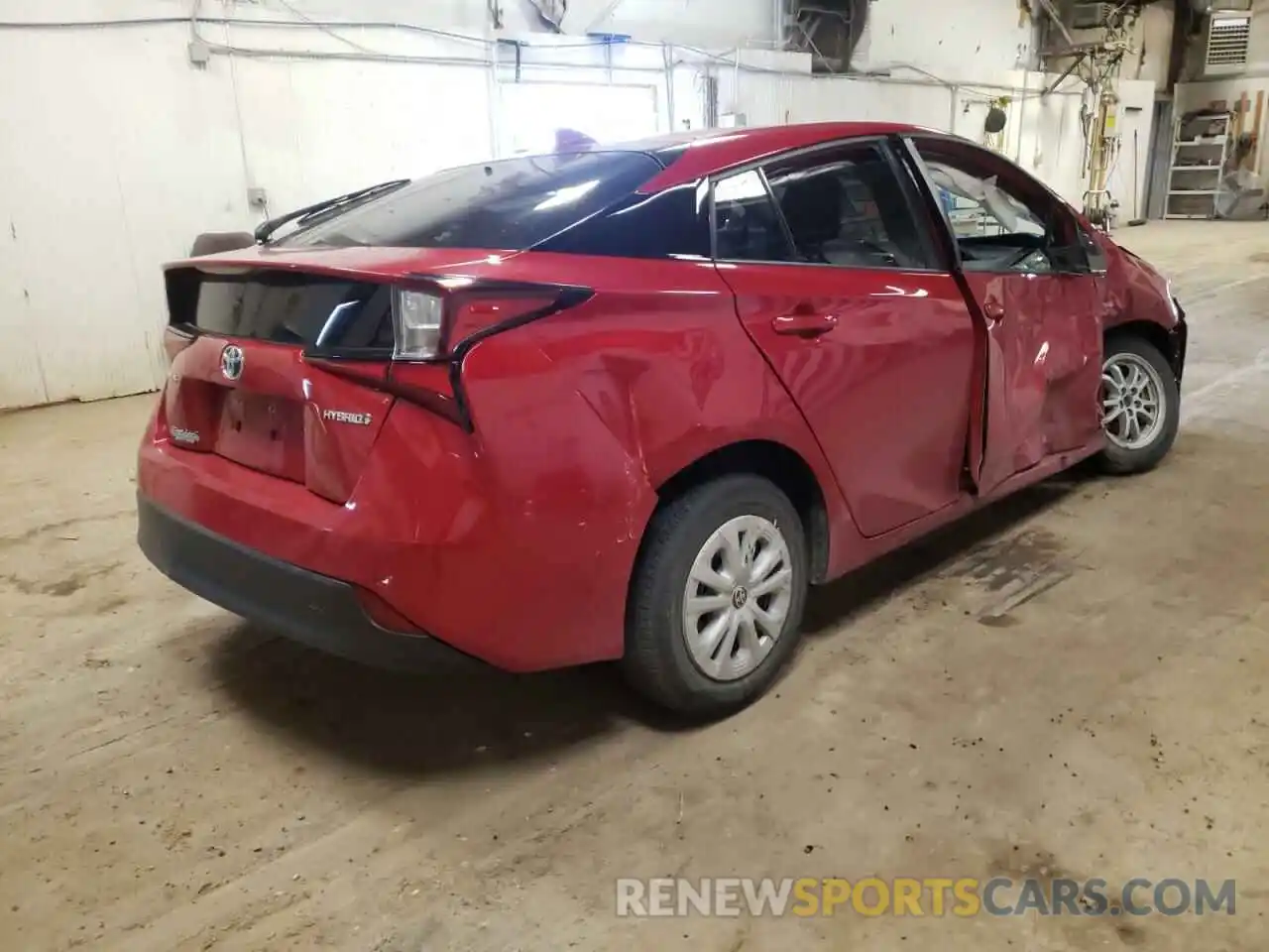 4 Photograph of a damaged car JTDKARFU5K3089182 TOYOTA PRIUS 2019