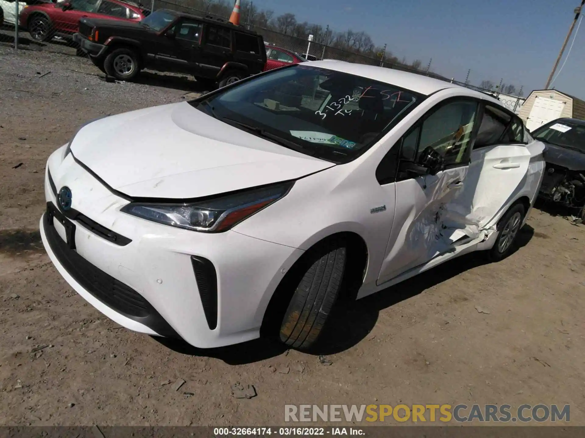 2 Photograph of a damaged car JTDKARFU5K3089232 TOYOTA PRIUS 2019