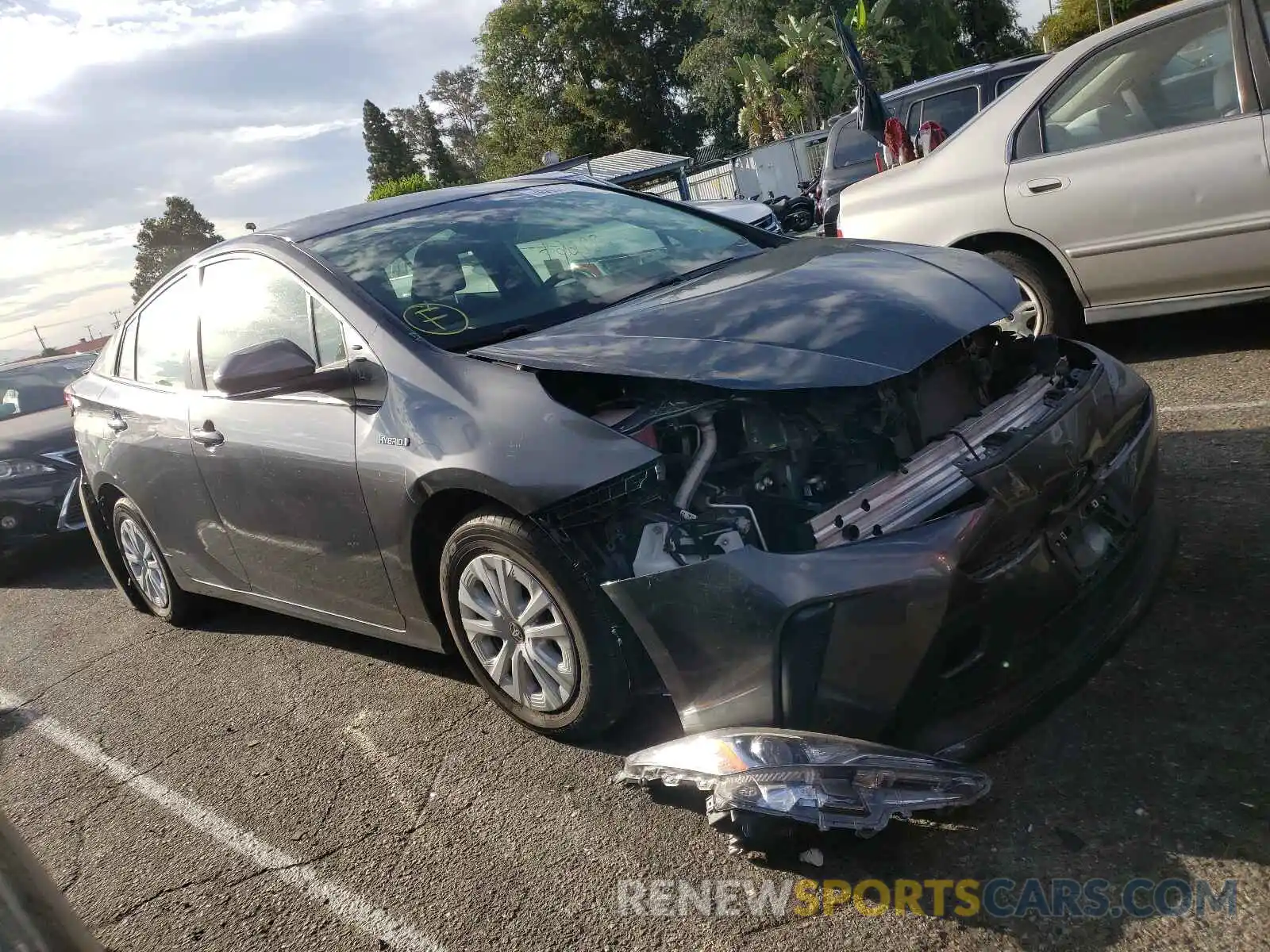 1 Photograph of a damaged car JTDKARFU5K3091885 TOYOTA PRIUS 2019