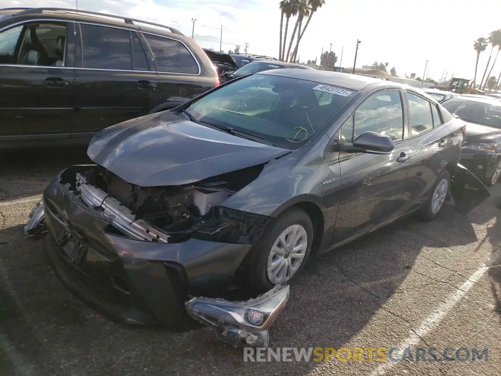 2 Photograph of a damaged car JTDKARFU5K3091885 TOYOTA PRIUS 2019