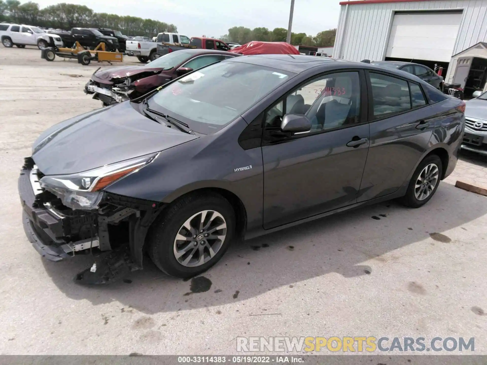 2 Photograph of a damaged car JTDKARFU5K3092356 TOYOTA PRIUS 2019