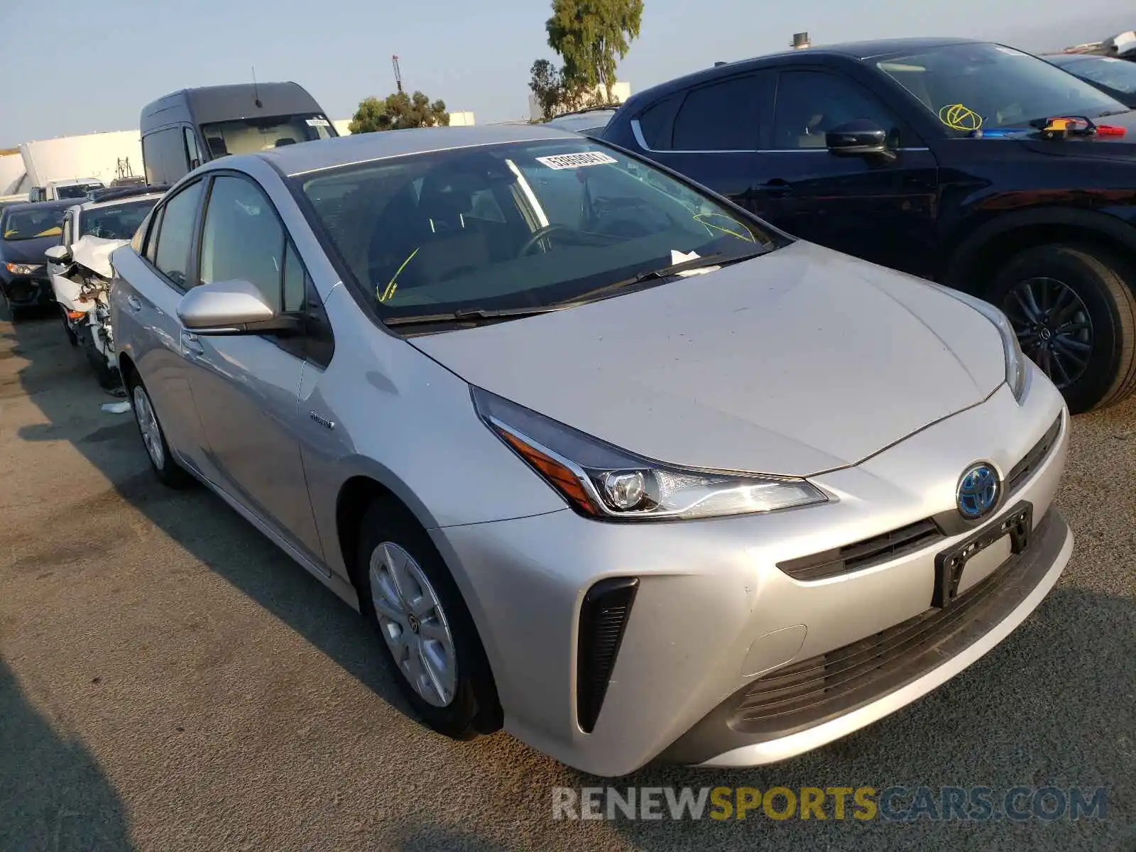 1 Photograph of a damaged car JTDKARFU5K3092955 TOYOTA PRIUS 2019