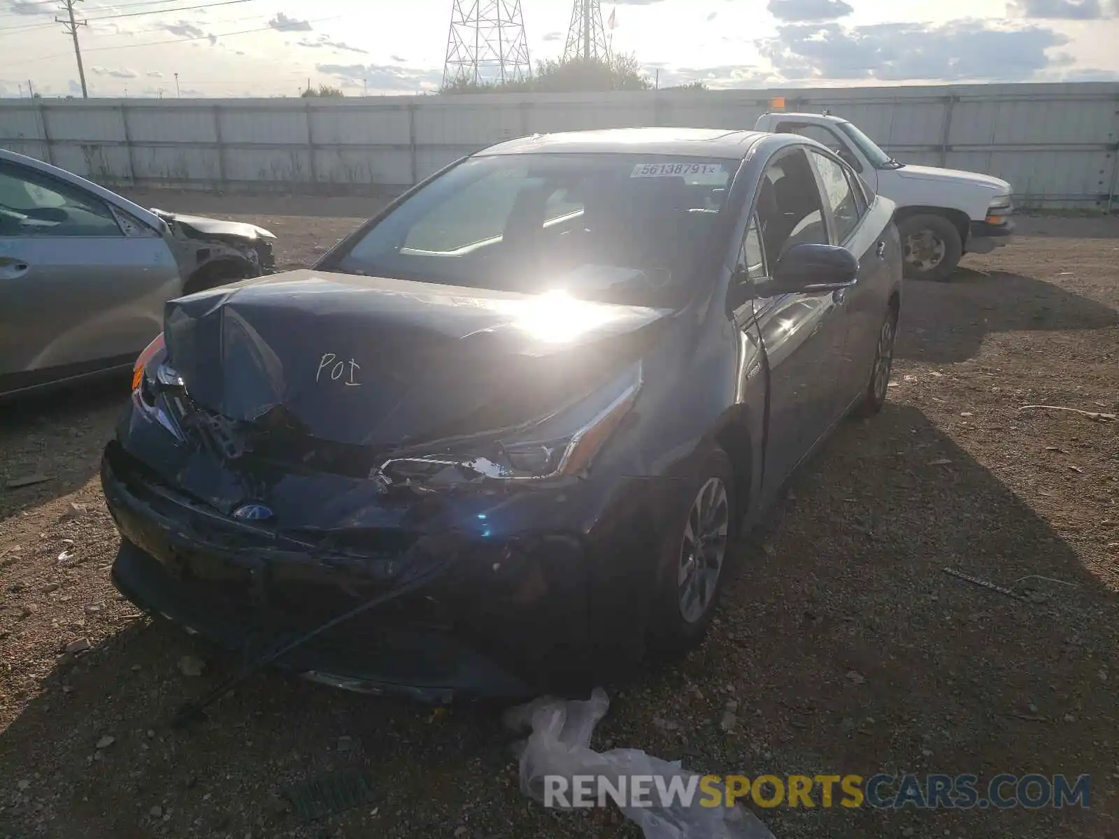 2 Photograph of a damaged car JTDKARFU5K3093040 TOYOTA PRIUS 2019