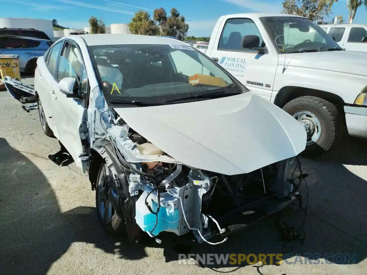 1 Photograph of a damaged car JTDKARFU5K3093359 TOYOTA PRIUS 2019