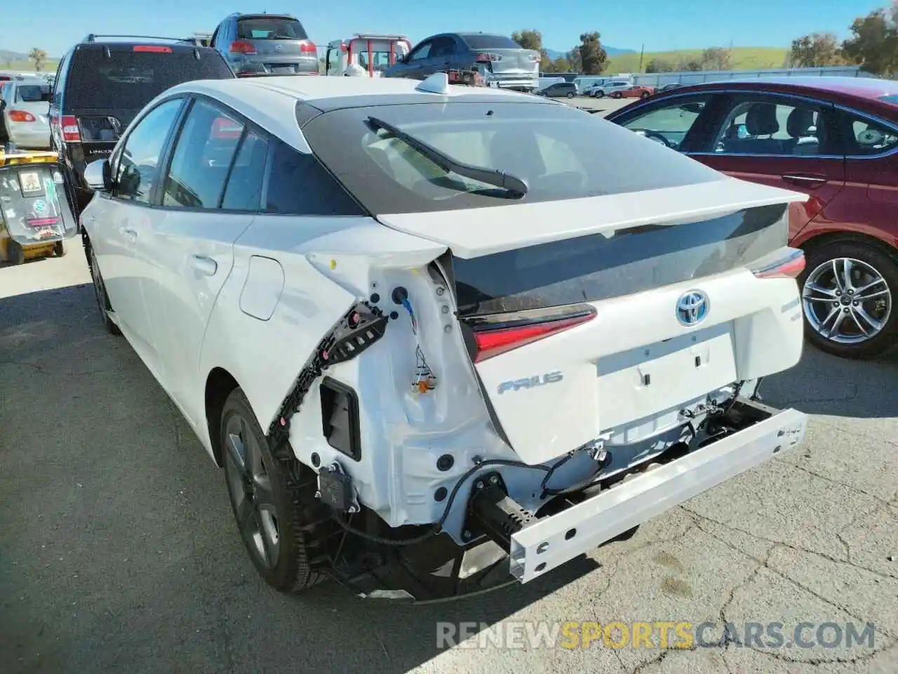 3 Photograph of a damaged car JTDKARFU5K3093359 TOYOTA PRIUS 2019