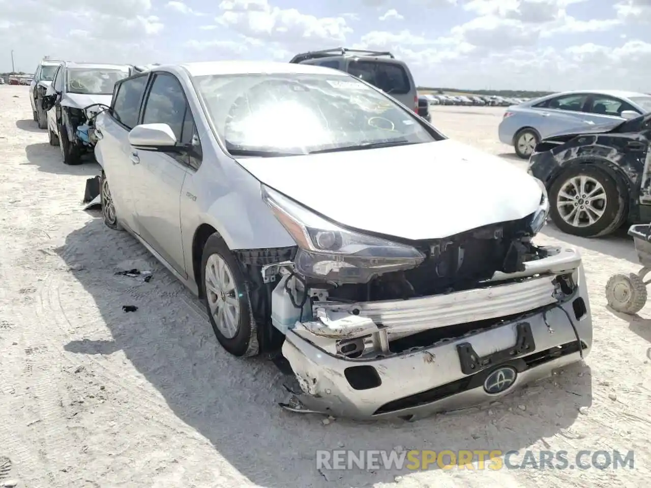 1 Photograph of a damaged car JTDKARFU5K3093961 TOYOTA PRIUS 2019