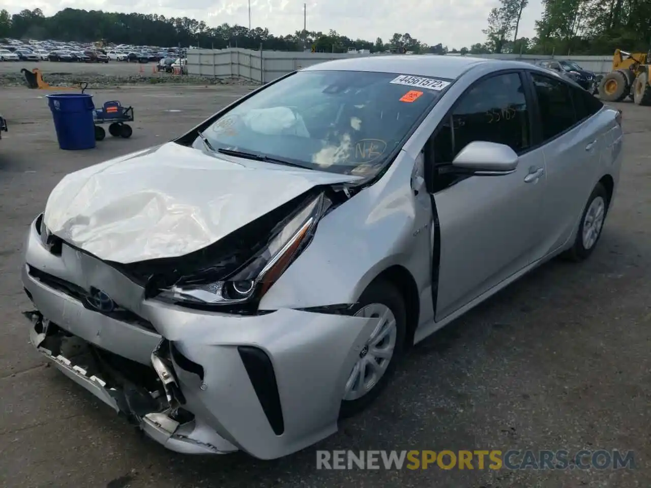 2 Photograph of a damaged car JTDKARFU5K3095287 TOYOTA PRIUS 2019