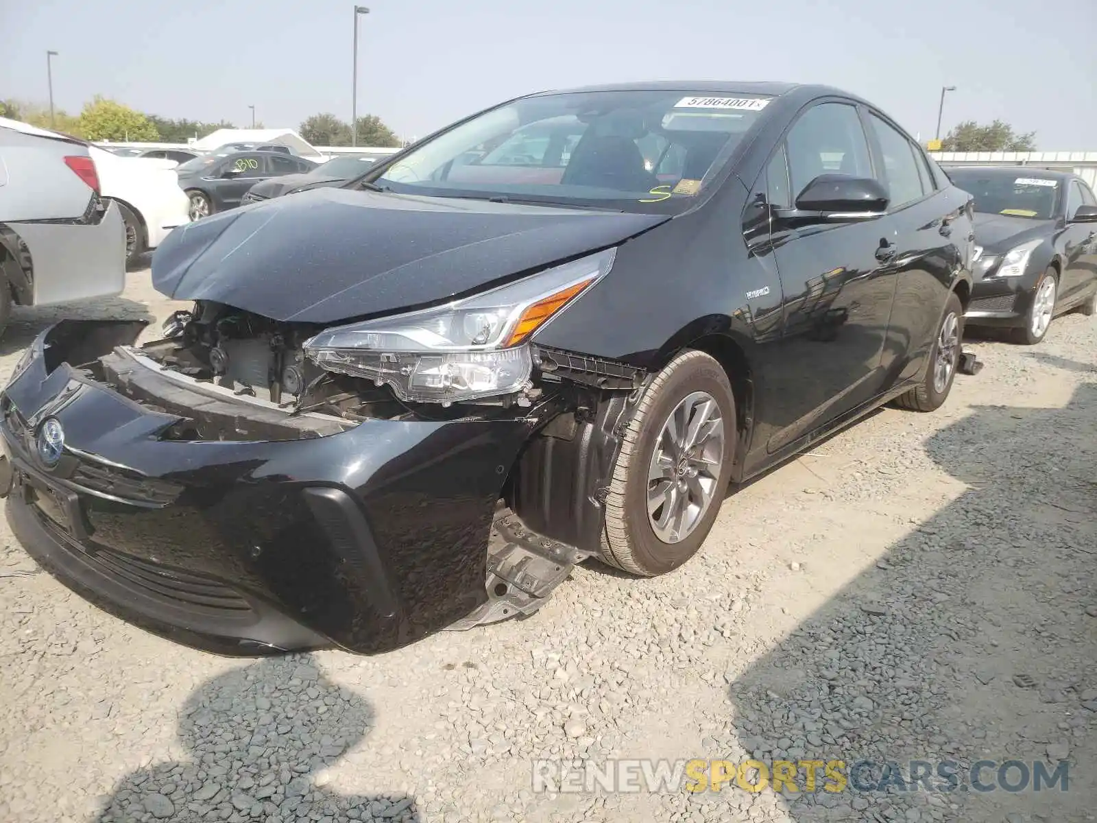 2 Photograph of a damaged car JTDKARFU5K3095306 TOYOTA PRIUS 2019