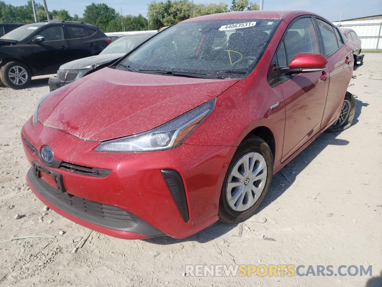 2 Photograph of a damaged car JTDKARFU5K3095919 TOYOTA PRIUS 2019