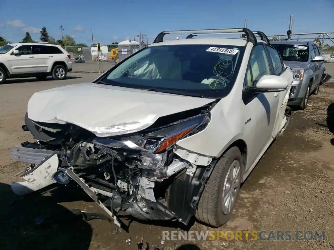 2 Photograph of a damaged car JTDKARFU5K3096388 TOYOTA PRIUS 2019