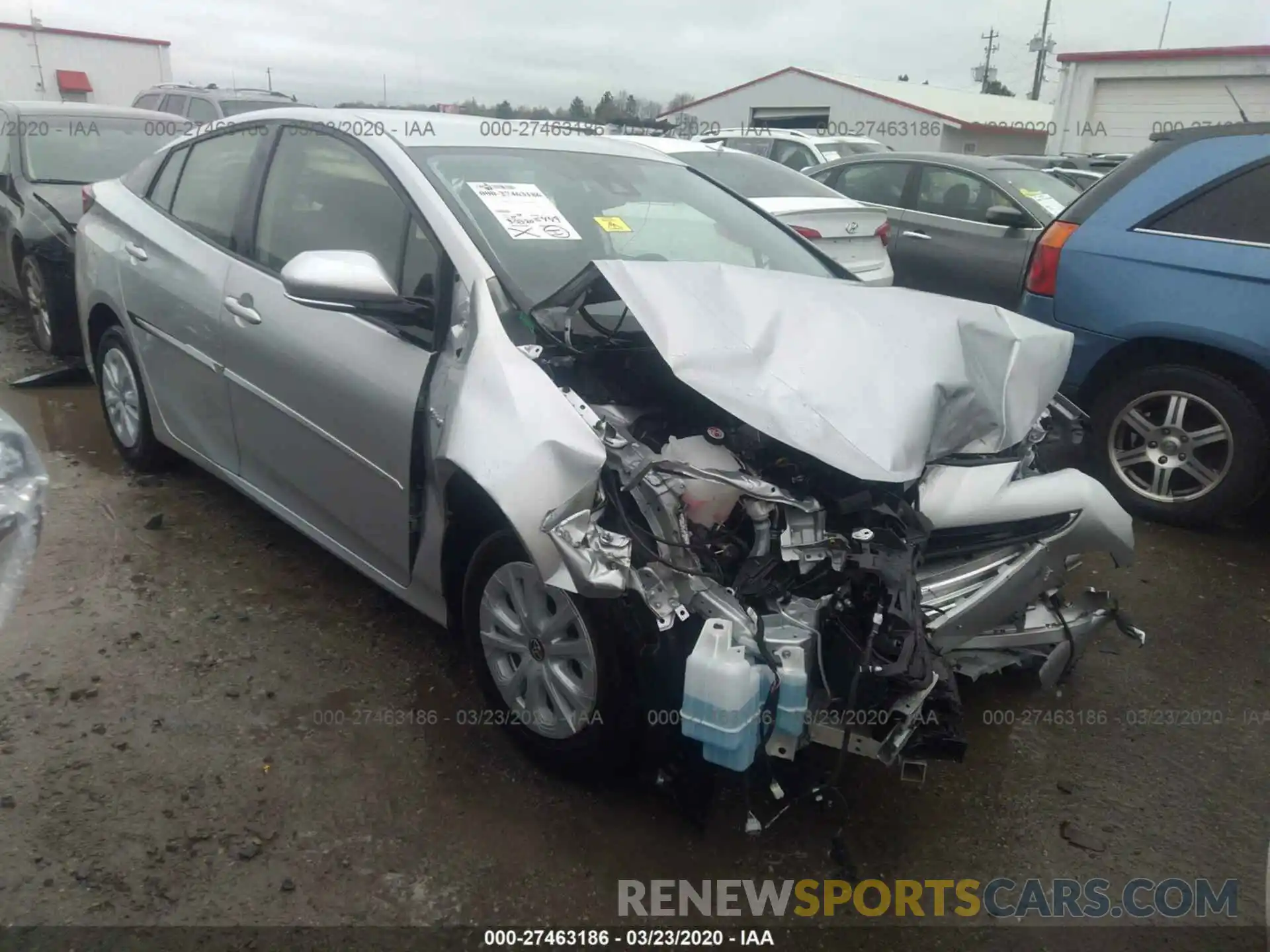 1 Photograph of a damaged car JTDKARFU5K3096701 TOYOTA PRIUS 2019