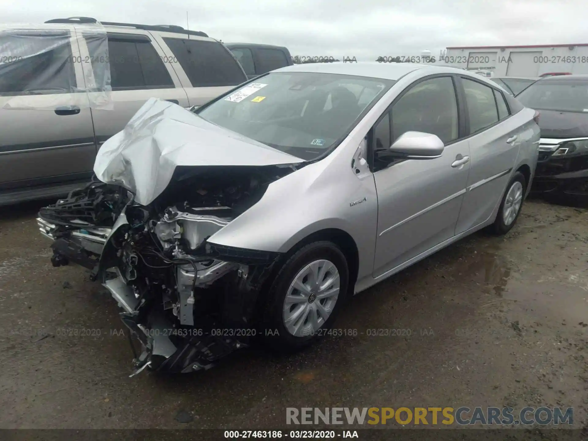 2 Photograph of a damaged car JTDKARFU5K3096701 TOYOTA PRIUS 2019