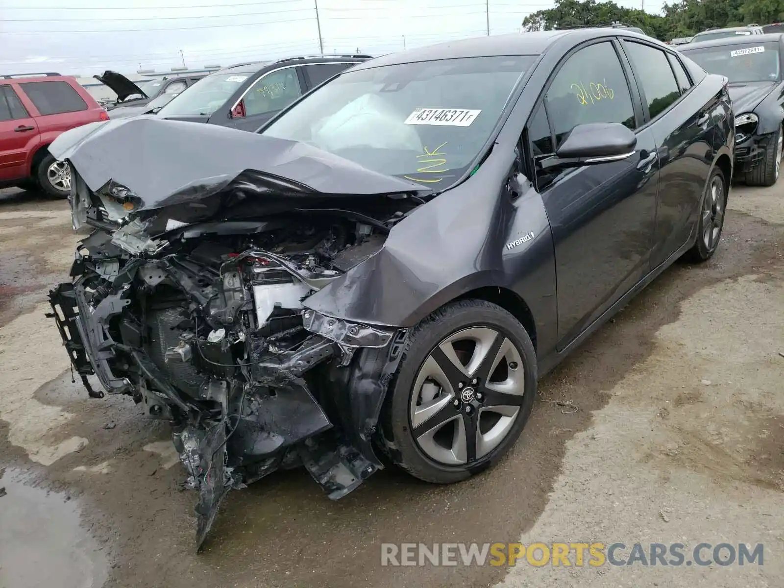 2 Photograph of a damaged car JTDKARFU5K3096939 TOYOTA PRIUS 2019