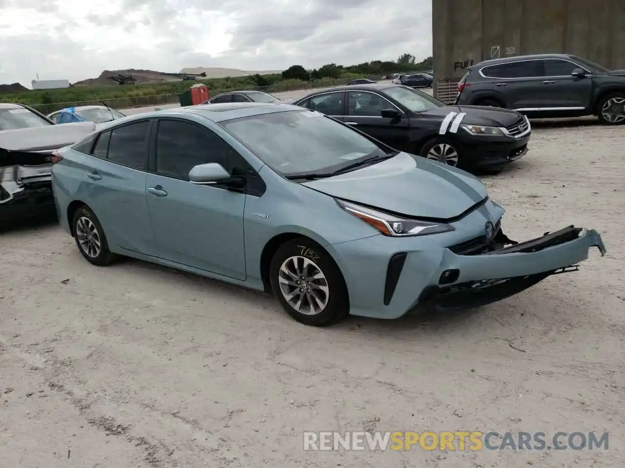 1 Photograph of a damaged car JTDKARFU5K3096973 TOYOTA PRIUS 2019