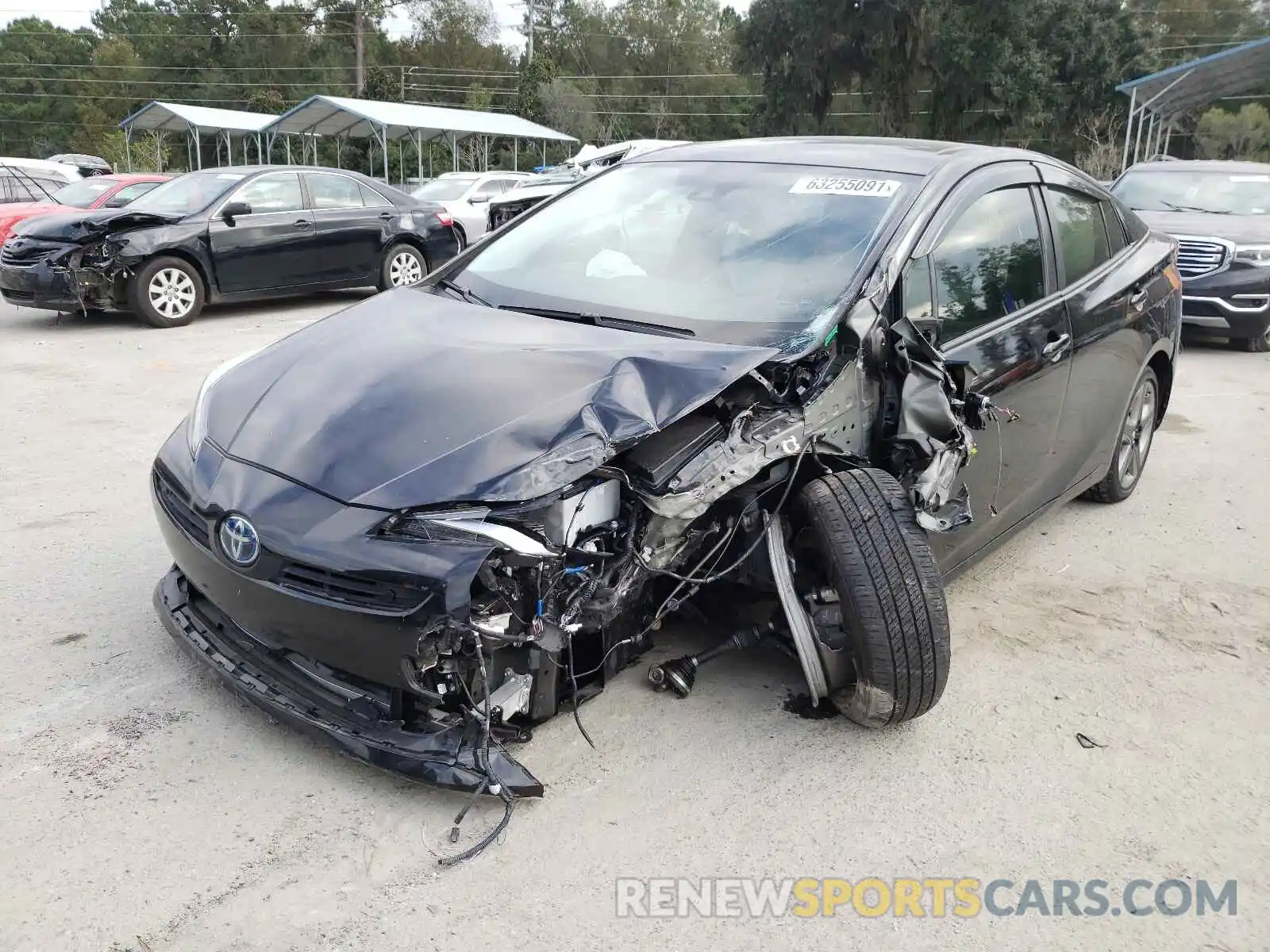 2 Photograph of a damaged car JTDKARFU5K3097525 TOYOTA PRIUS 2019