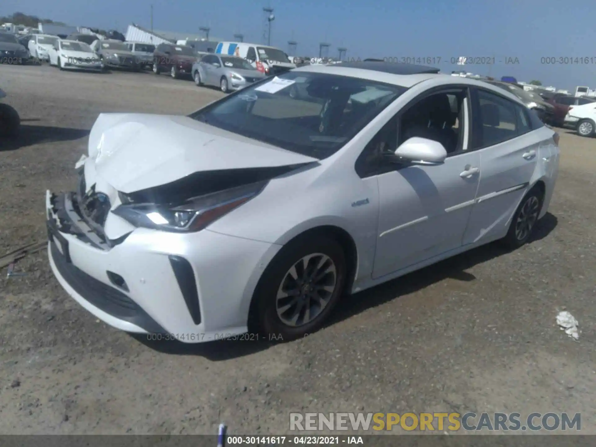 2 Photograph of a damaged car JTDKARFU5K3098187 TOYOTA PRIUS 2019