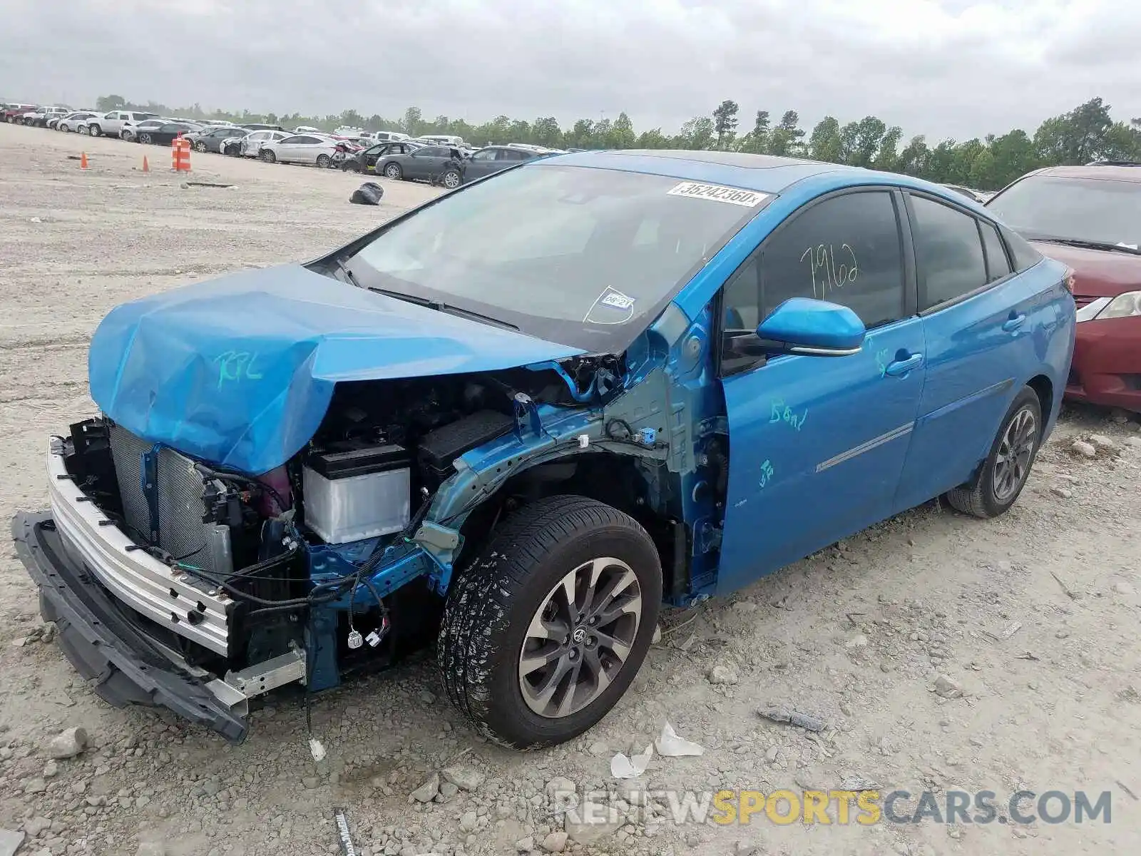 2 Photograph of a damaged car JTDKARFU5K3098366 TOYOTA PRIUS 2019
