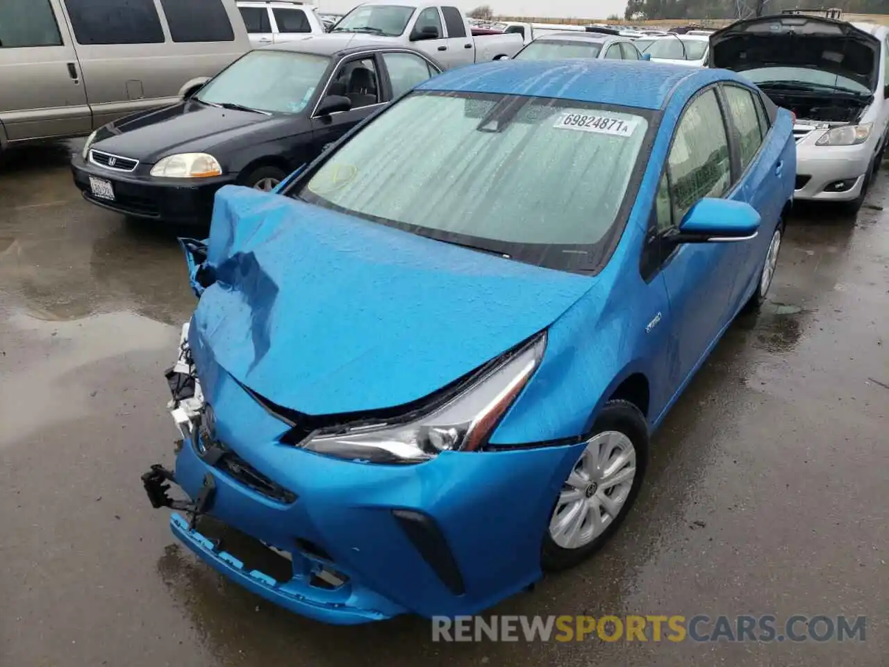 2 Photograph of a damaged car JTDKARFU5K3099467 TOYOTA PRIUS 2019