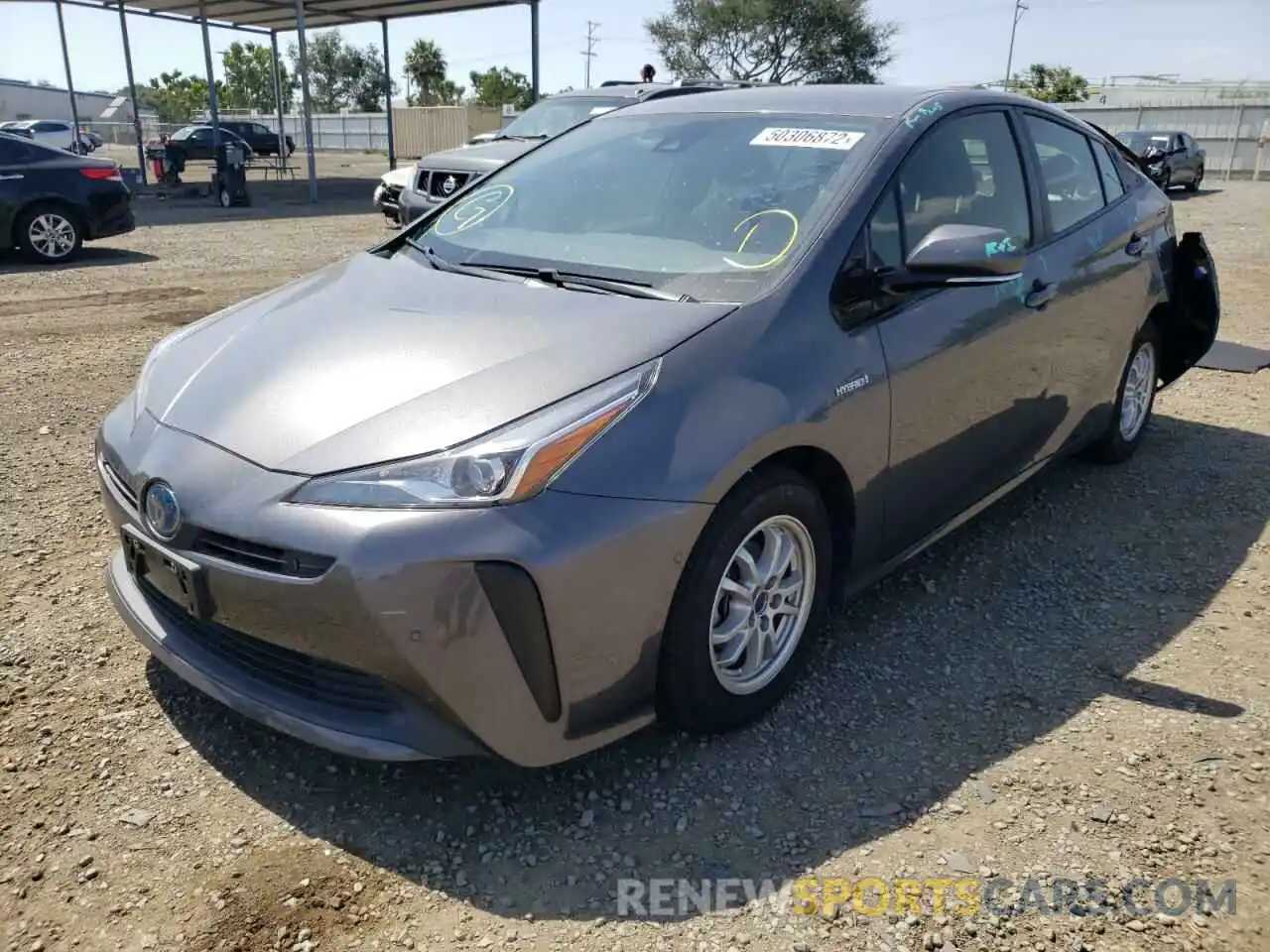 2 Photograph of a damaged car JTDKARFU5K3100231 TOYOTA PRIUS 2019