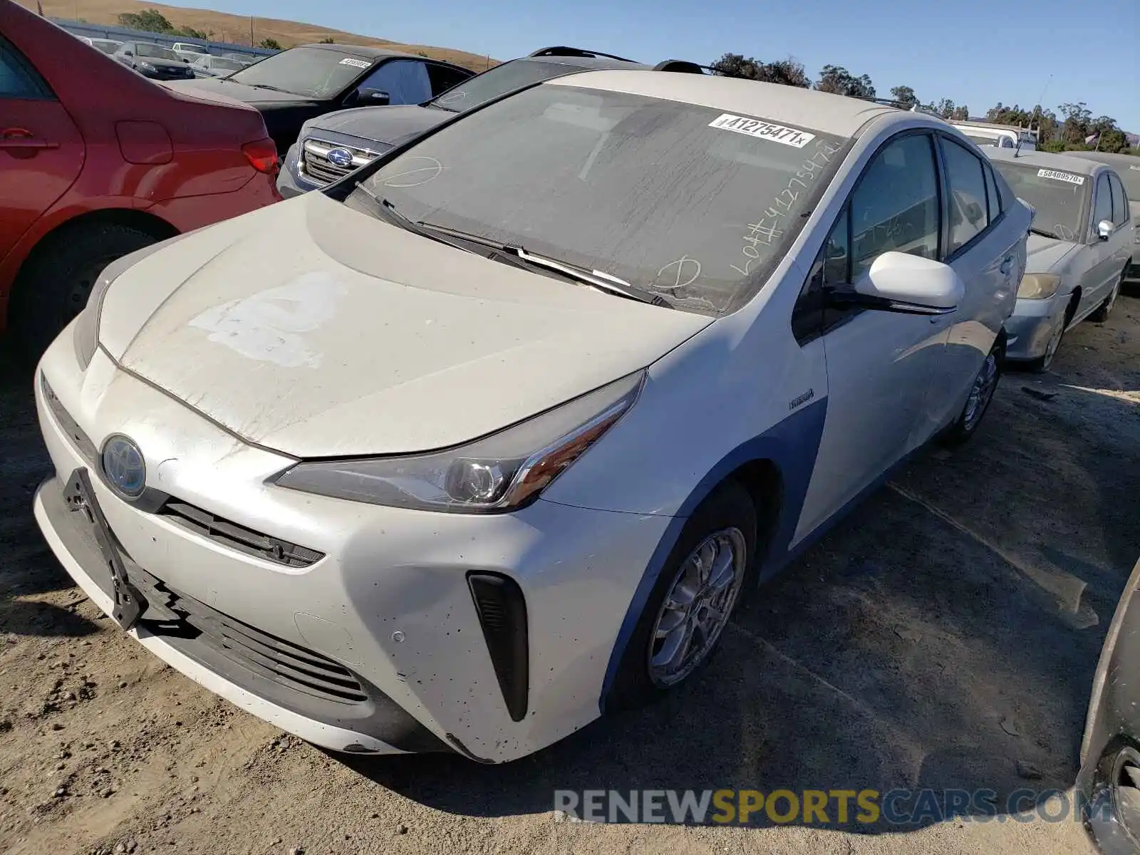 2 Photograph of a damaged car JTDKARFU5K3100715 TOYOTA PRIUS 2019