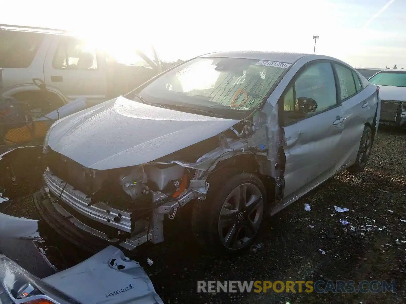 2 Photograph of a damaged car JTDKARFU5K3101895 TOYOTA PRIUS 2019