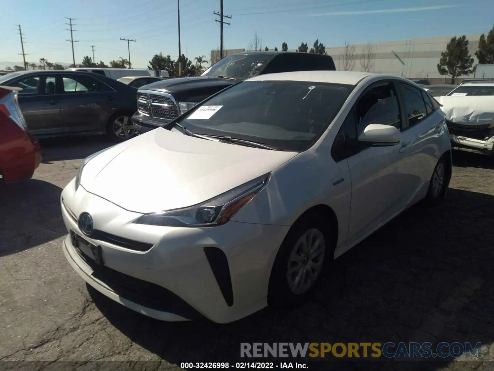 2 Photograph of a damaged car JTDKARFU5K3102478 TOYOTA PRIUS 2019