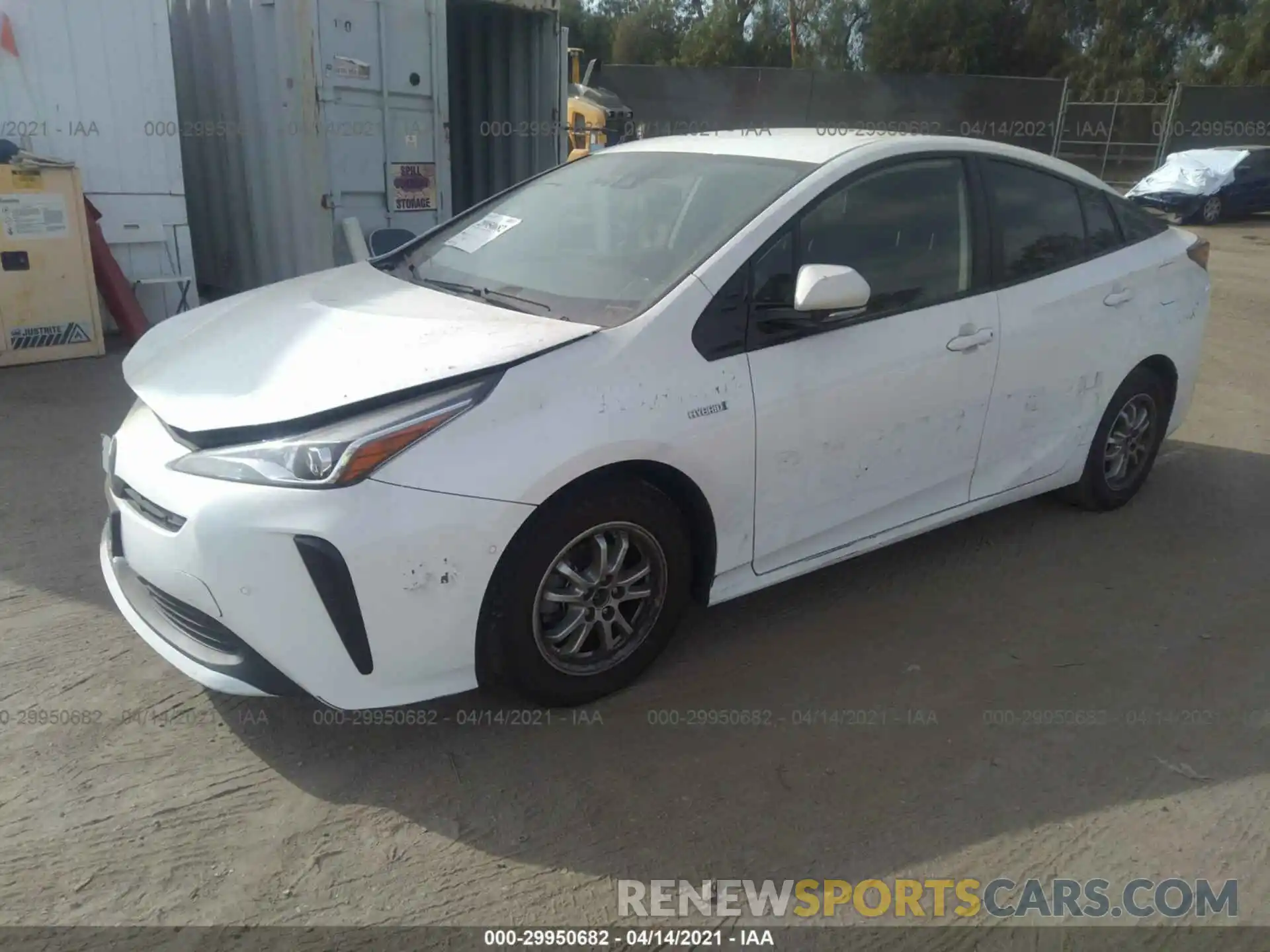 2 Photograph of a damaged car JTDKARFU6K3068616 TOYOTA PRIUS 2019