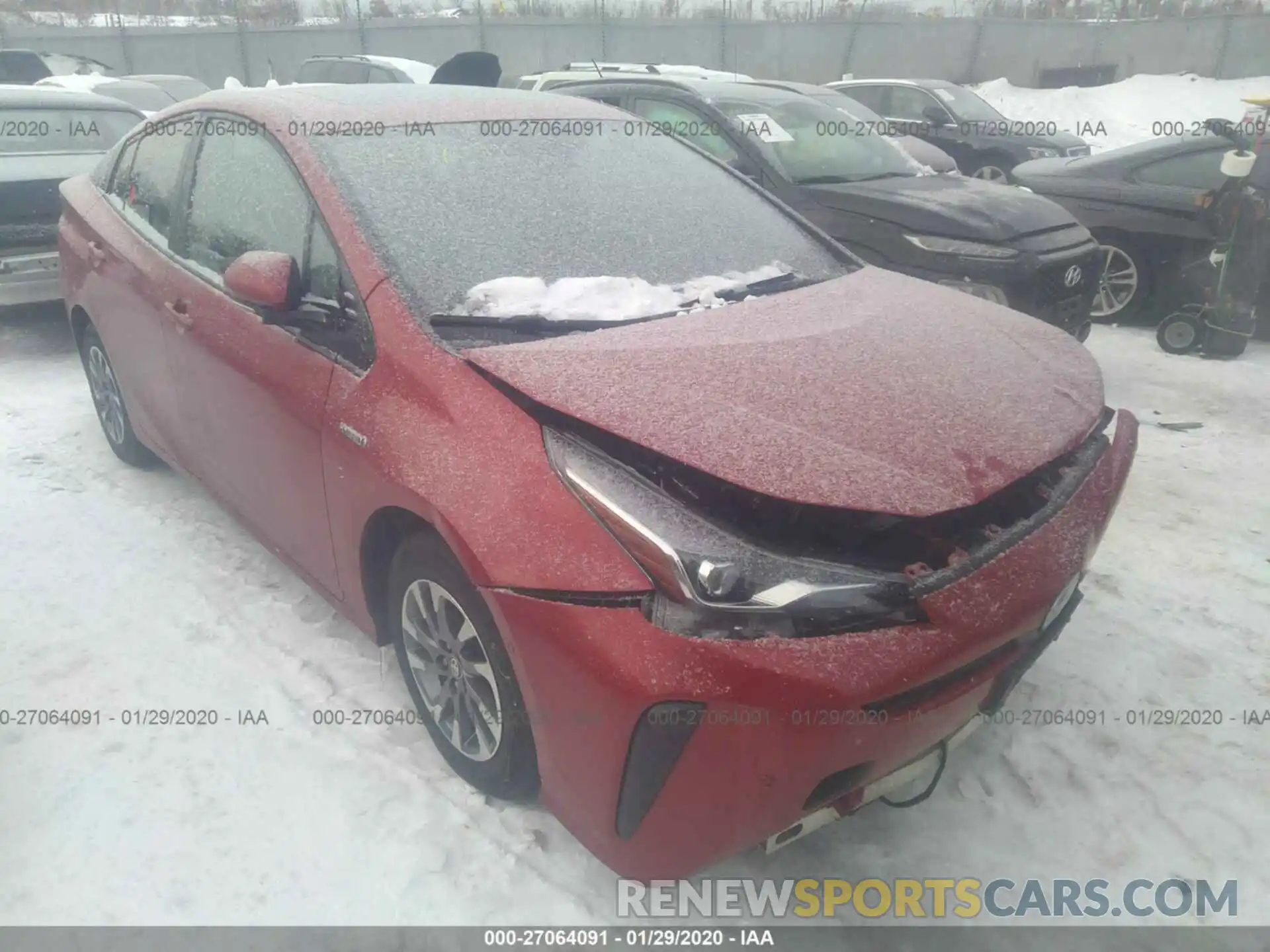 1 Photograph of a damaged car JTDKARFU6K3069720 TOYOTA PRIUS 2019