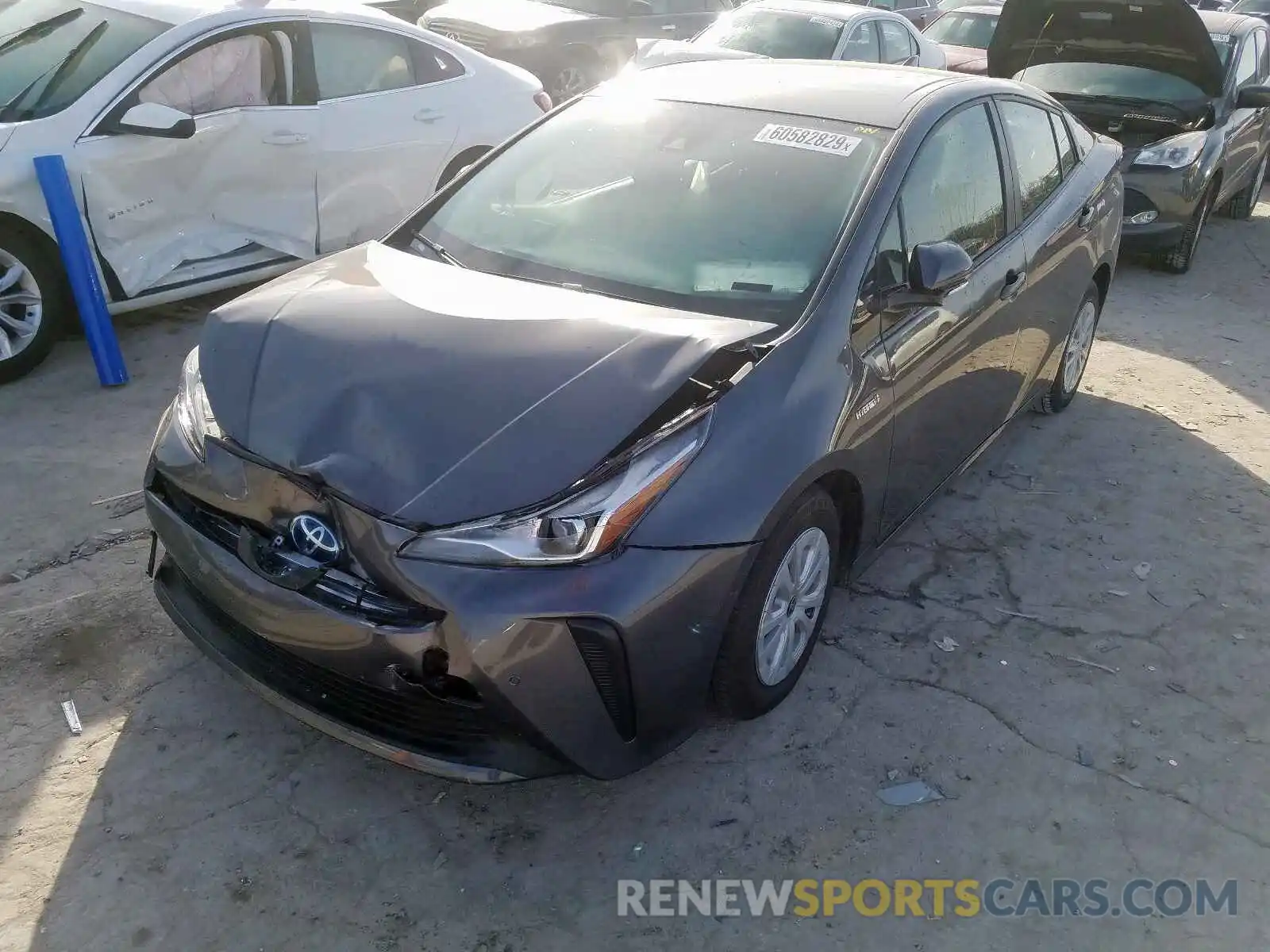 2 Photograph of a damaged car JTDKARFU6K3070138 TOYOTA PRIUS 2019