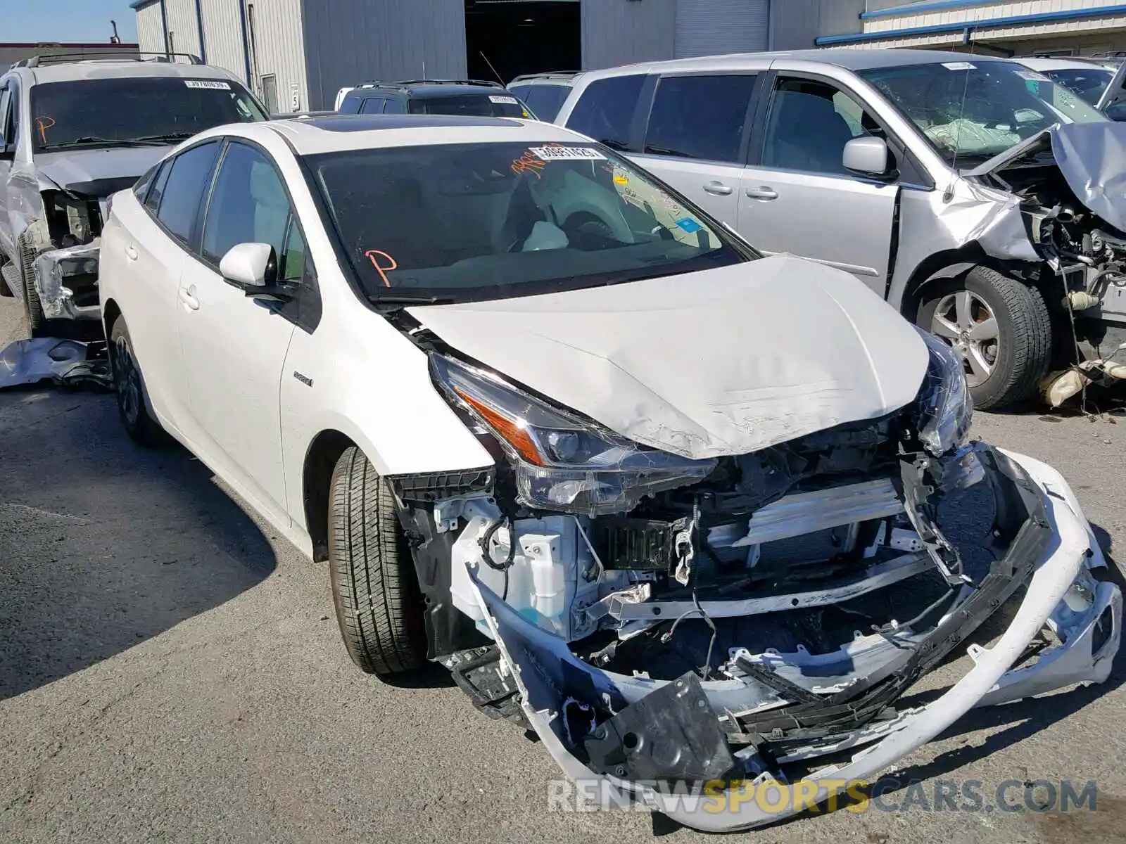 1 Photograph of a damaged car JTDKARFU6K3070849 TOYOTA PRIUS 2019