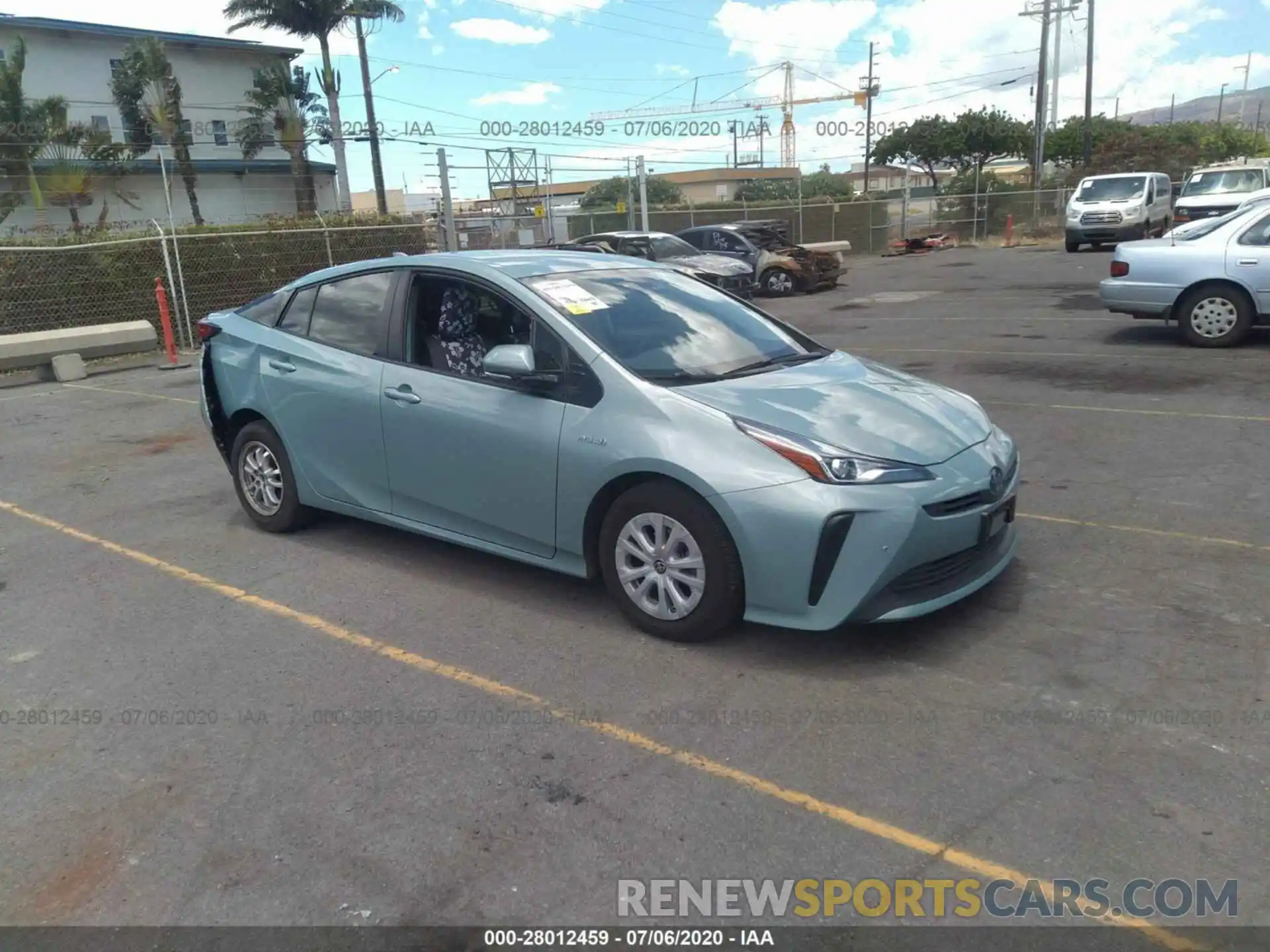 1 Photograph of a damaged car JTDKARFU6K3072102 TOYOTA PRIUS 2019