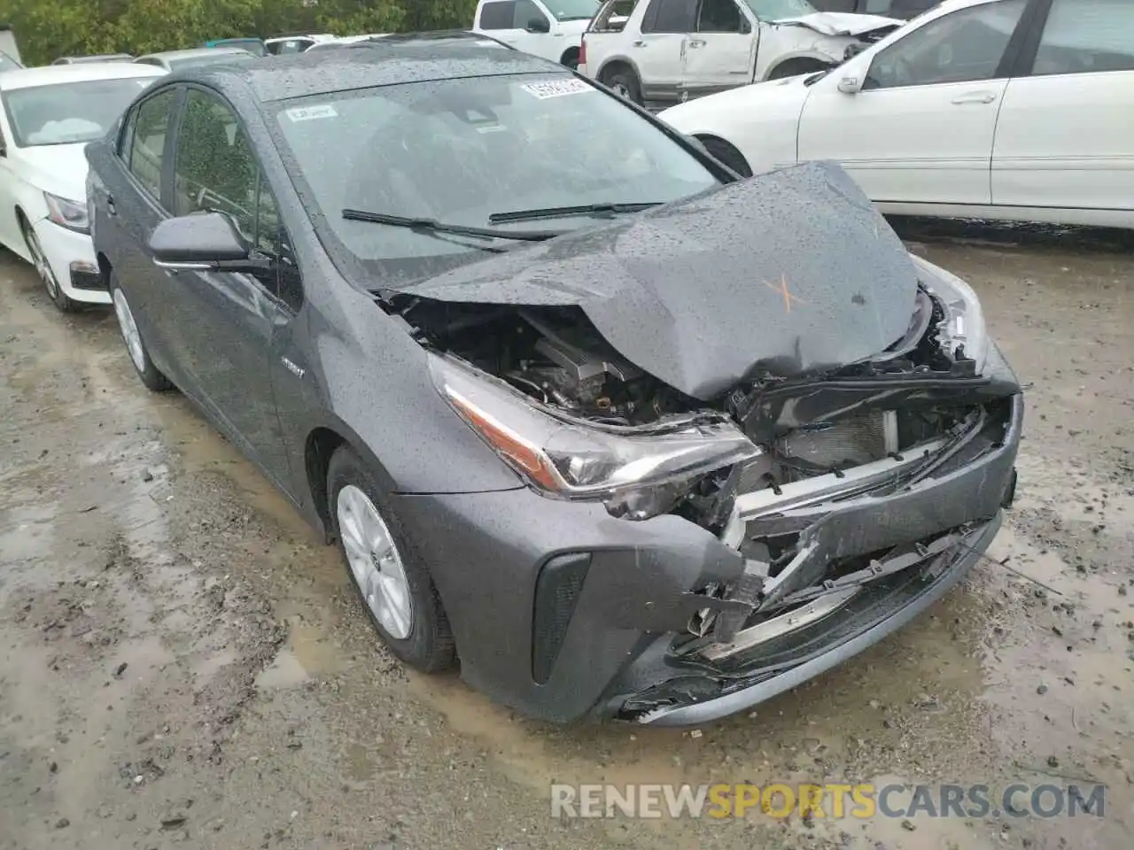 1 Photograph of a damaged car JTDKARFU6K3073203 TOYOTA PRIUS 2019