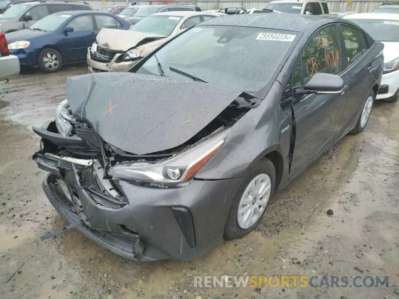 2 Photograph of a damaged car JTDKARFU6K3073203 TOYOTA PRIUS 2019