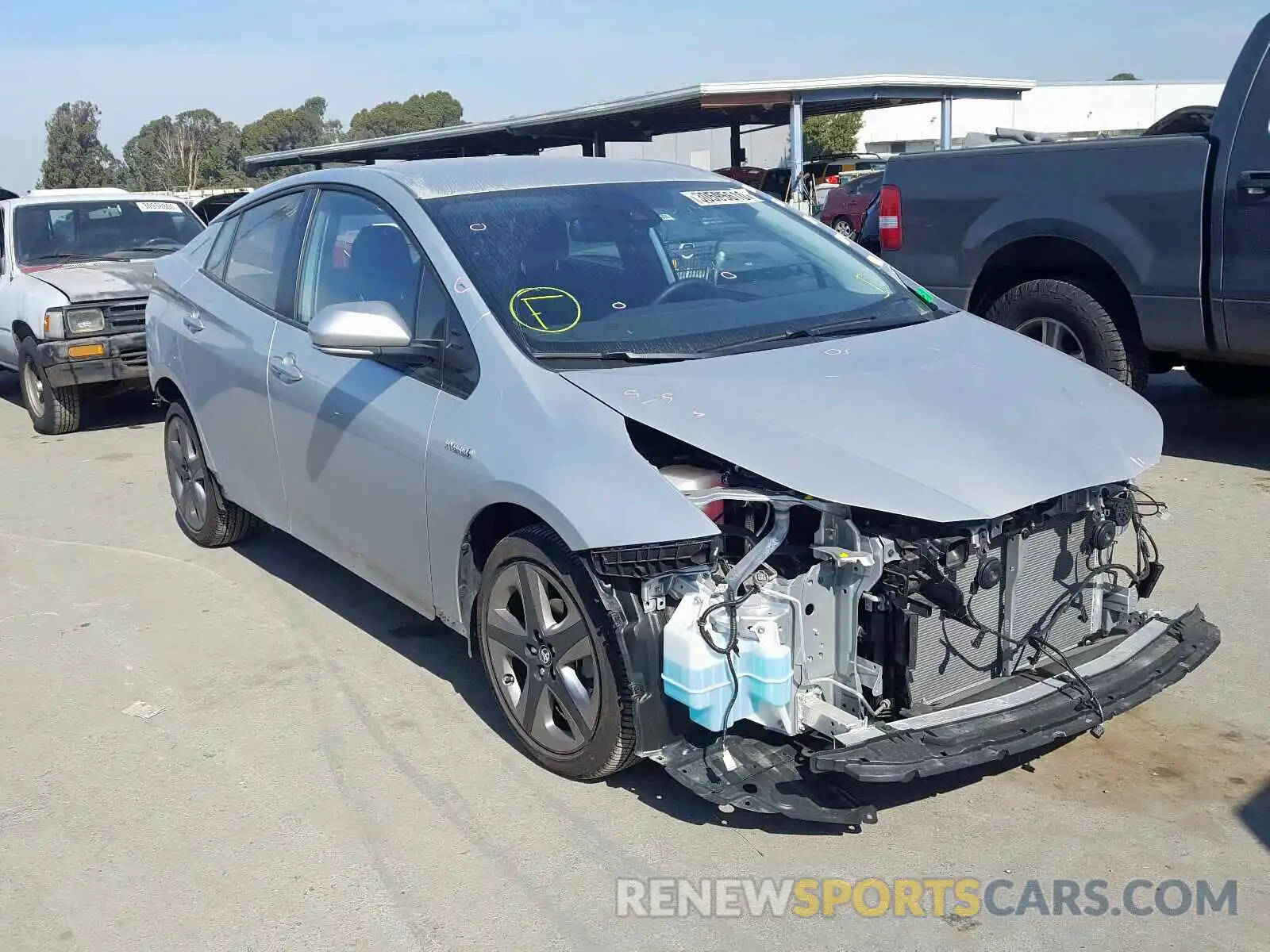 1 Photograph of a damaged car JTDKARFU6K3073301 TOYOTA PRIUS 2019