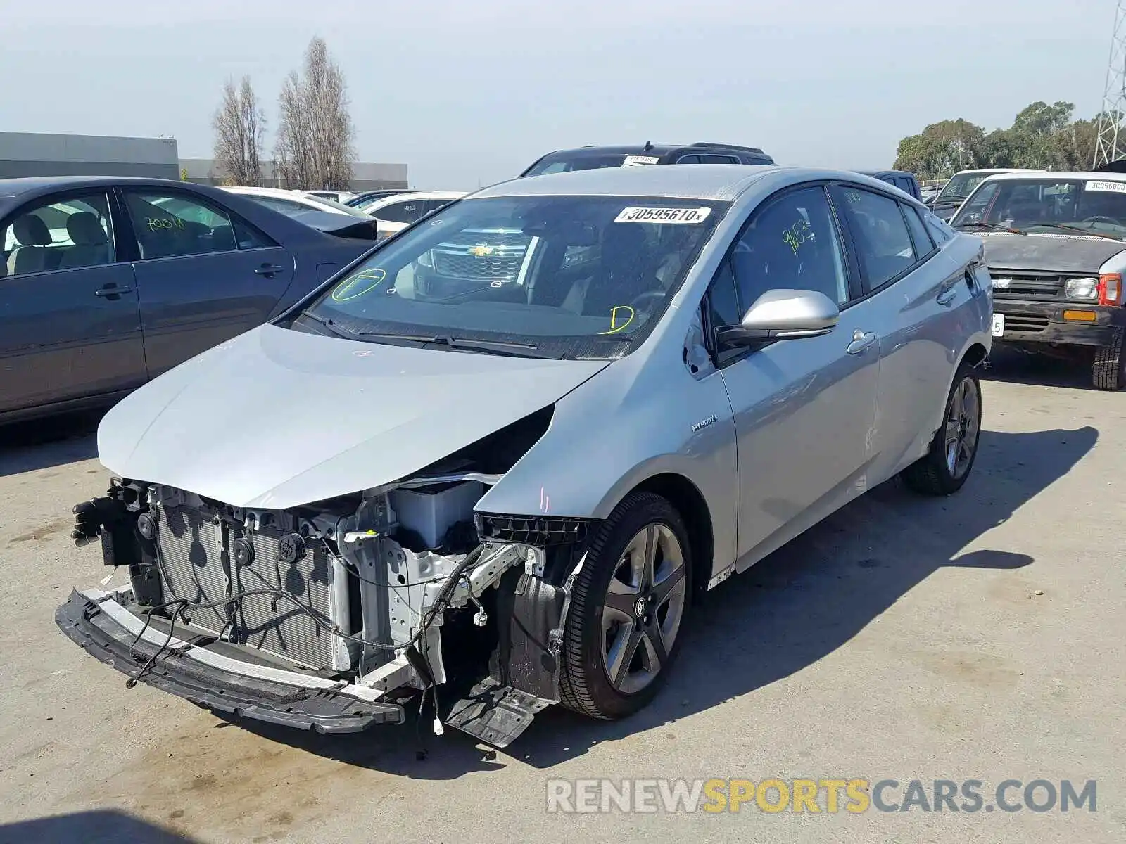 2 Photograph of a damaged car JTDKARFU6K3073301 TOYOTA PRIUS 2019