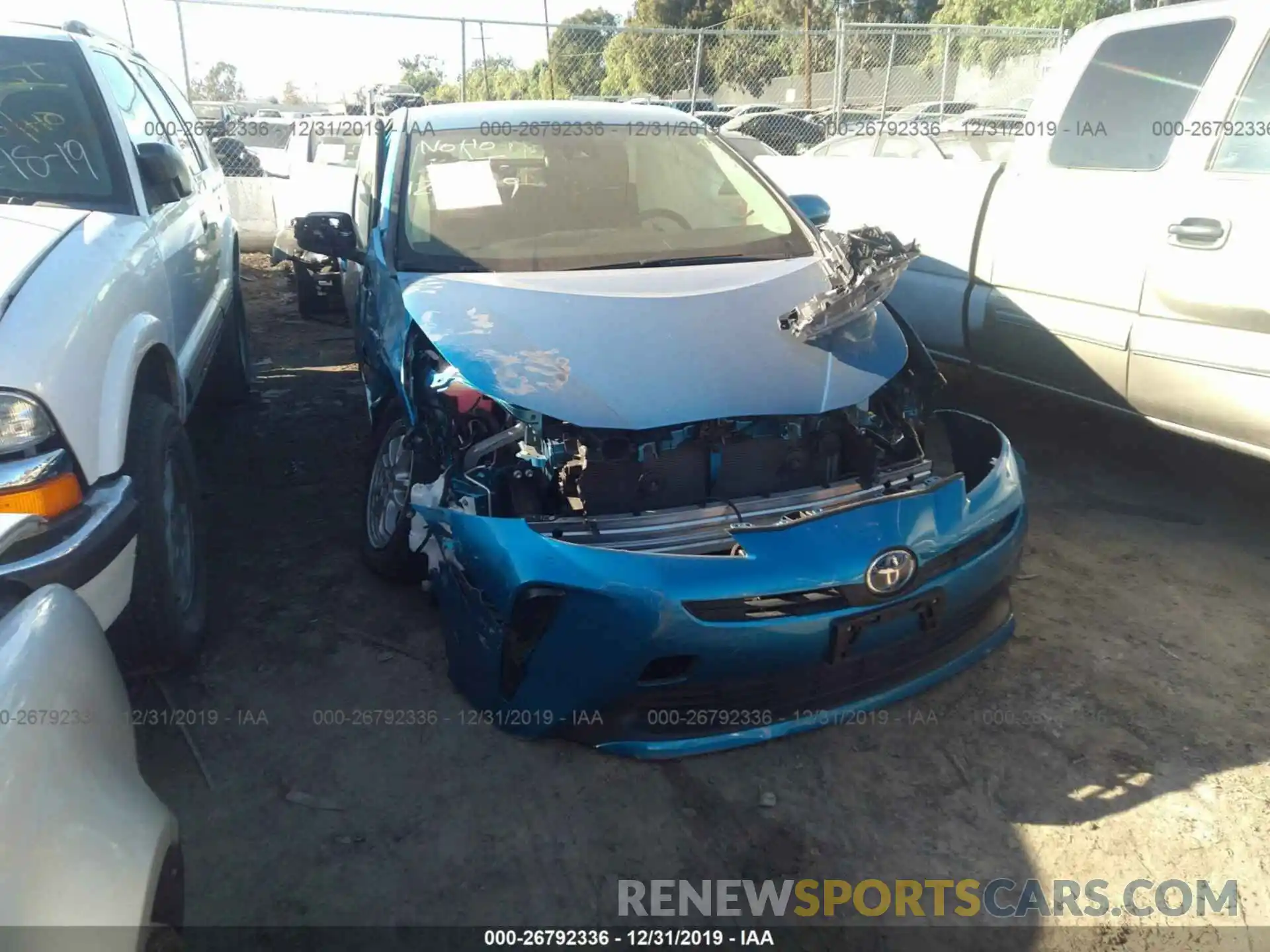 1 Photograph of a damaged car JTDKARFU6K3073833 TOYOTA PRIUS 2019