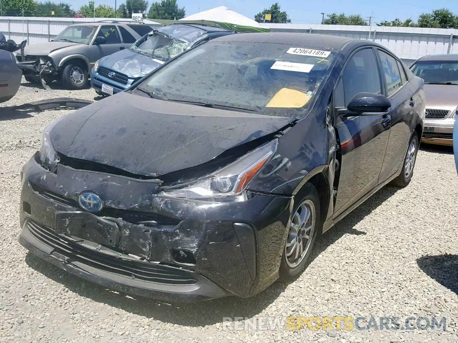 2 Photograph of a damaged car JTDKARFU6K3074545 TOYOTA PRIUS 2019