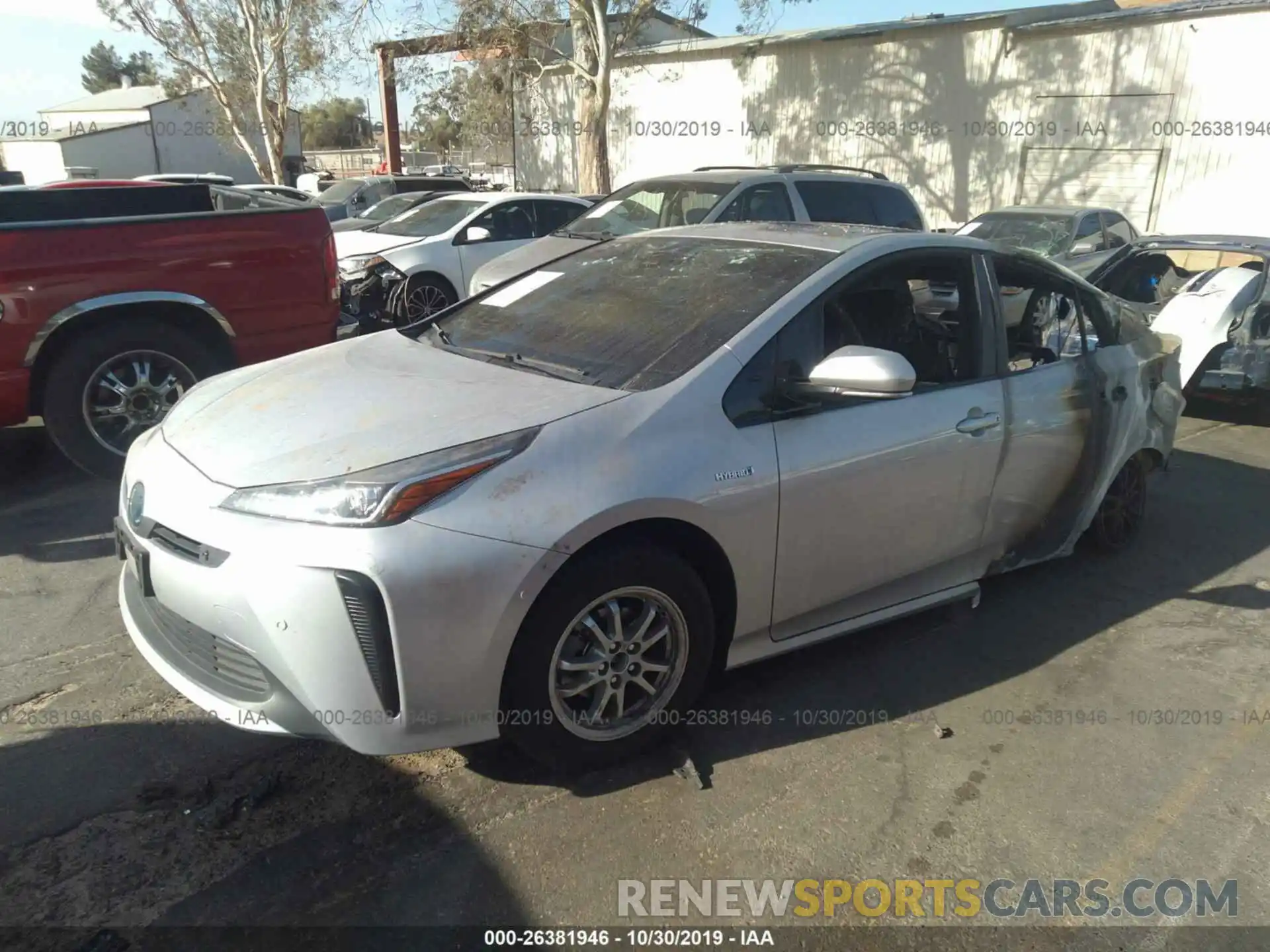 2 Photograph of a damaged car JTDKARFU6K3074643 TOYOTA PRIUS 2019