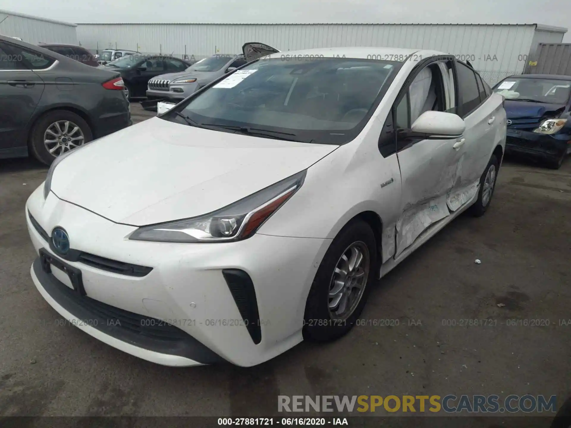 2 Photograph of a damaged car JTDKARFU6K3074707 TOYOTA PRIUS 2019