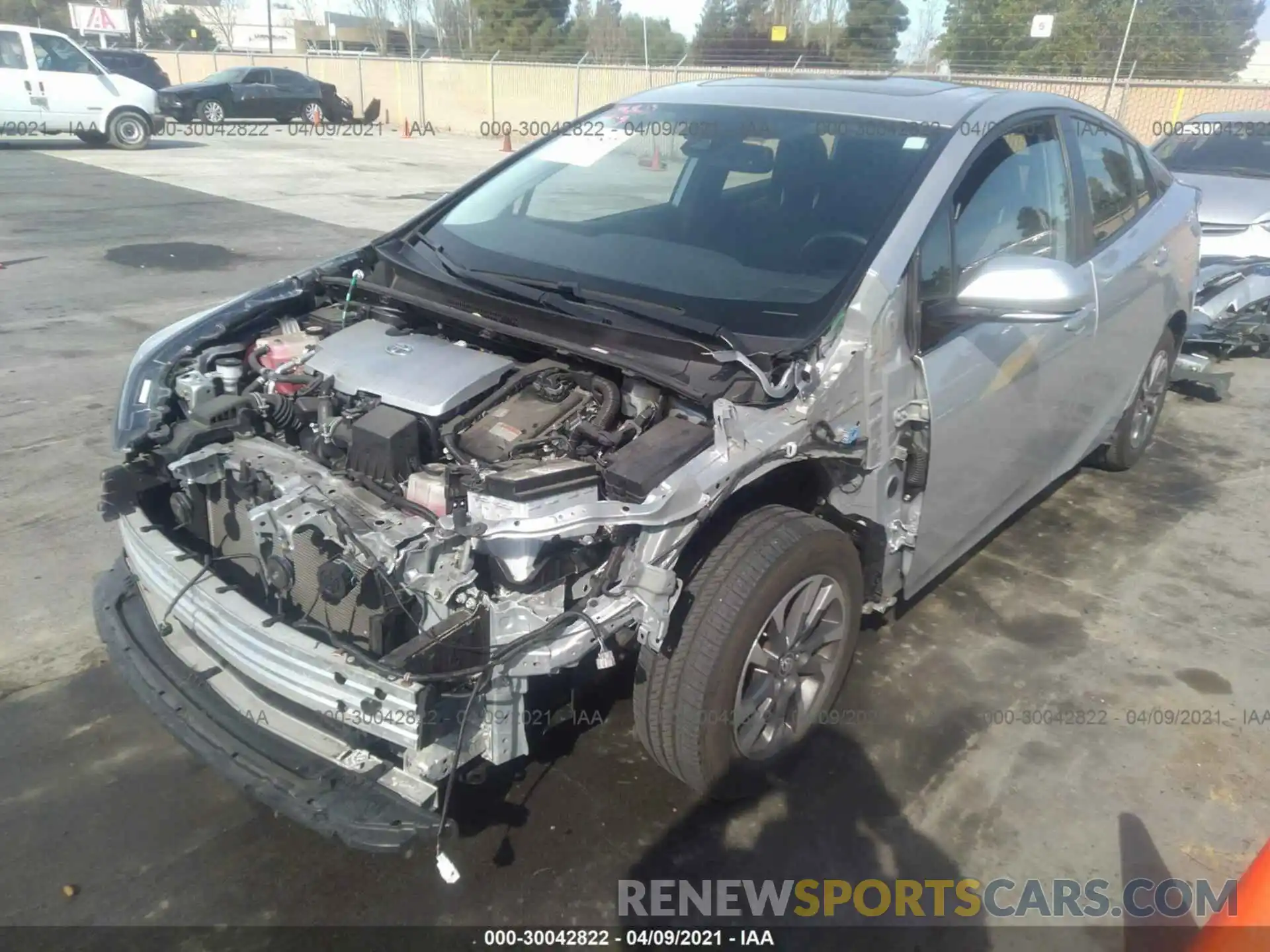 2 Photograph of a damaged car JTDKARFU6K3075016 TOYOTA PRIUS 2019