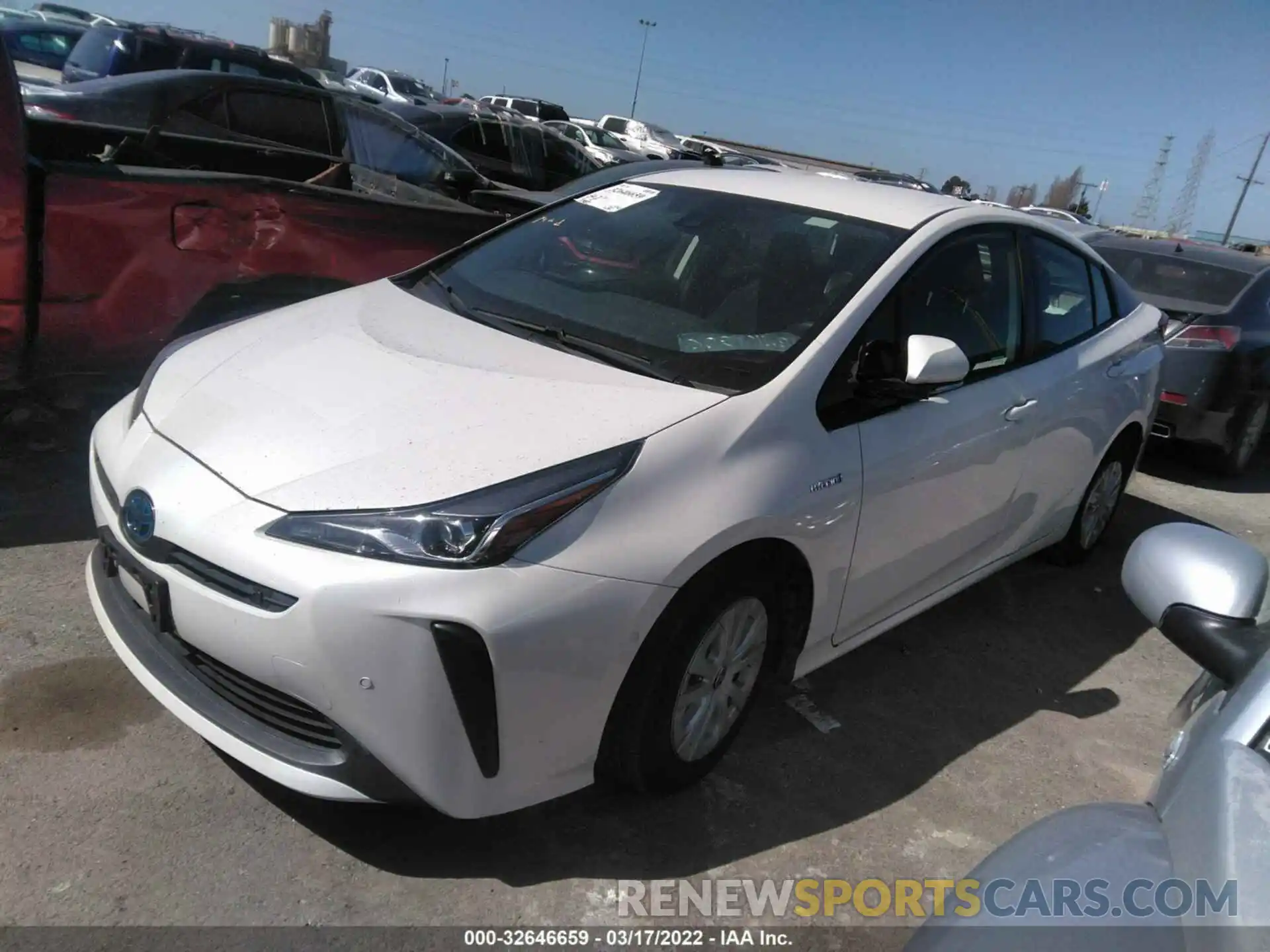 2 Фотография поврежденного автомобиля JTDKARFU6K3075162 TOYOTA PRIUS 2019