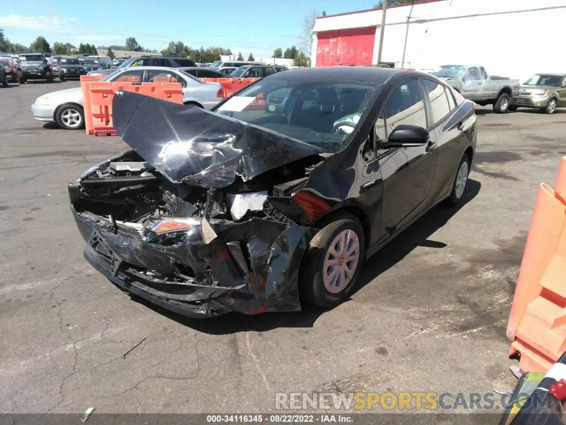 2 Photograph of a damaged car JTDKARFU6K3075288 TOYOTA PRIUS 2019