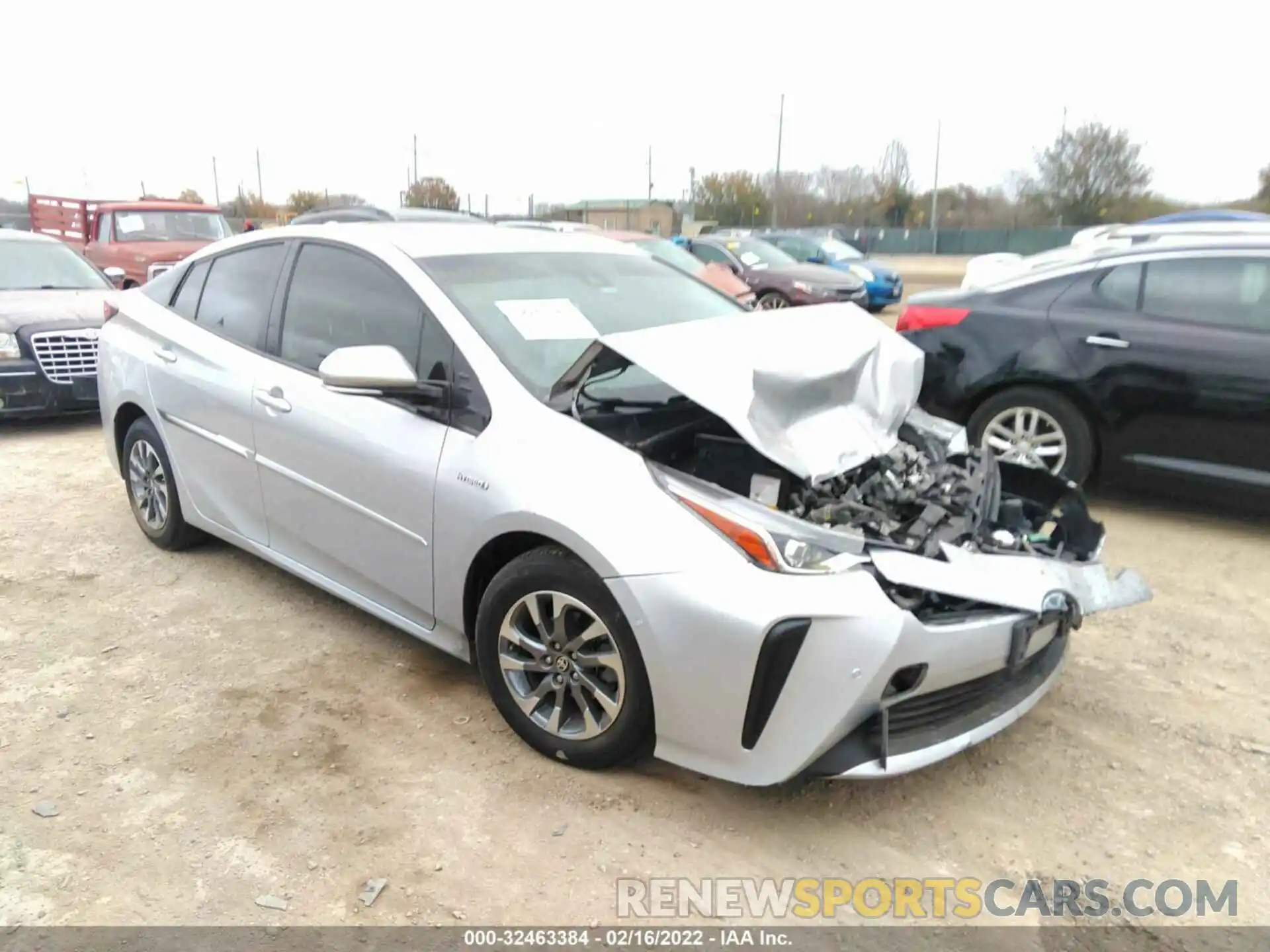 1 Photograph of a damaged car JTDKARFU6K3076246 TOYOTA PRIUS 2019